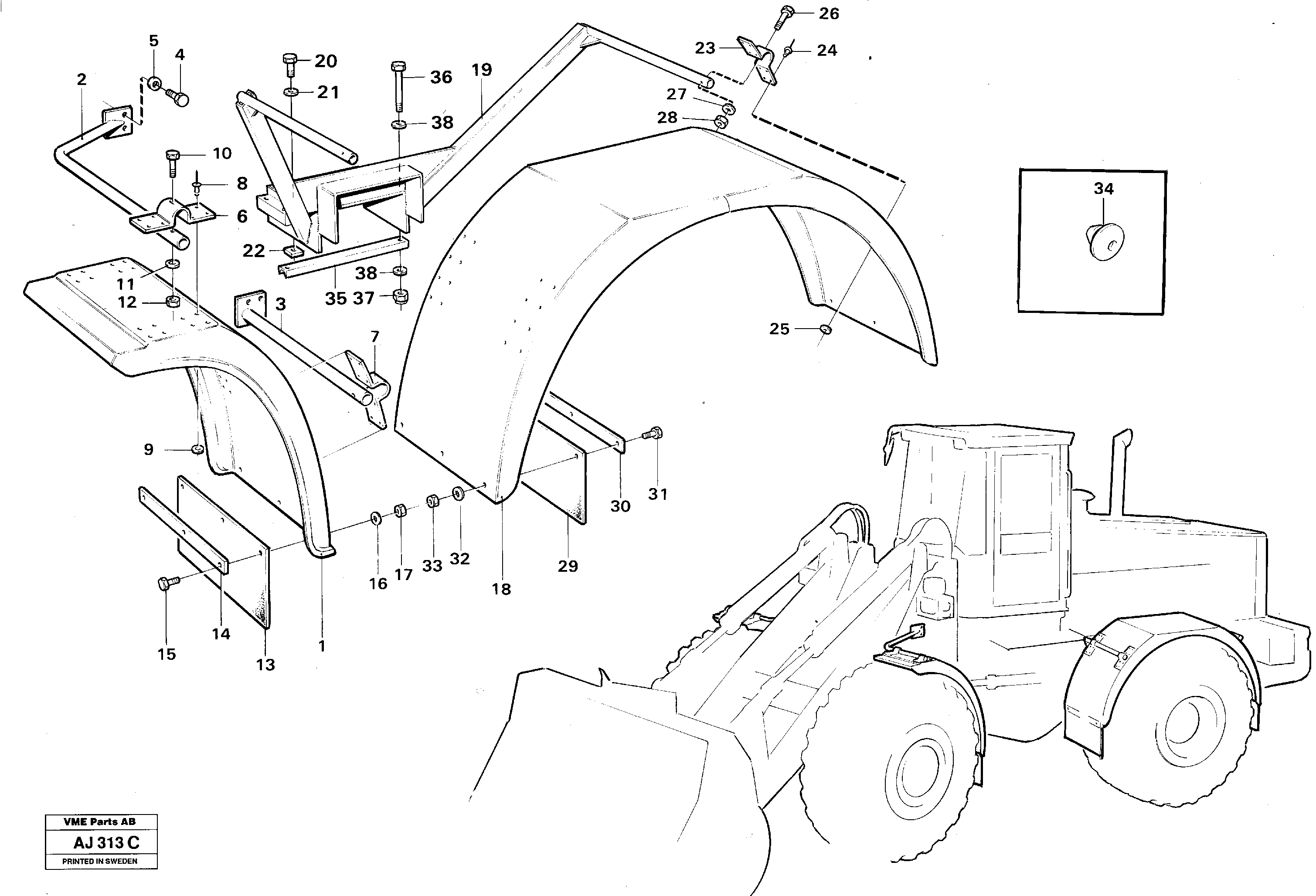 Extended fenders  91963 — volvo parts diagram