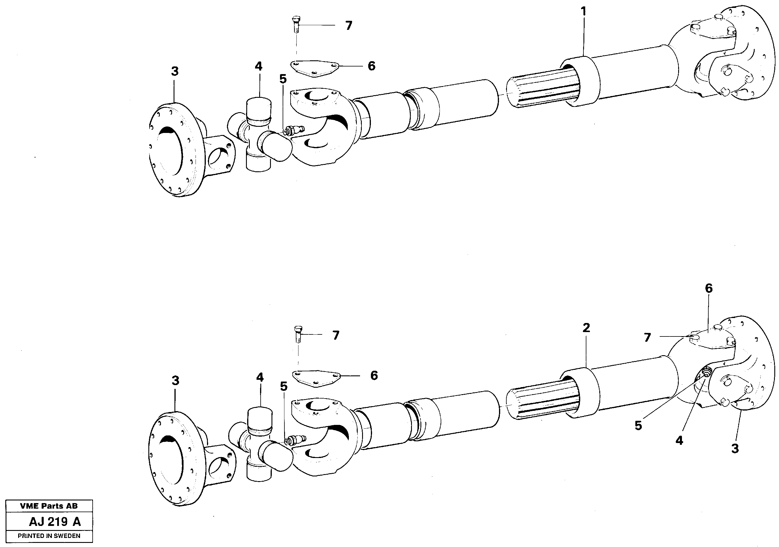 Propeller shaft — volvo parts diagram