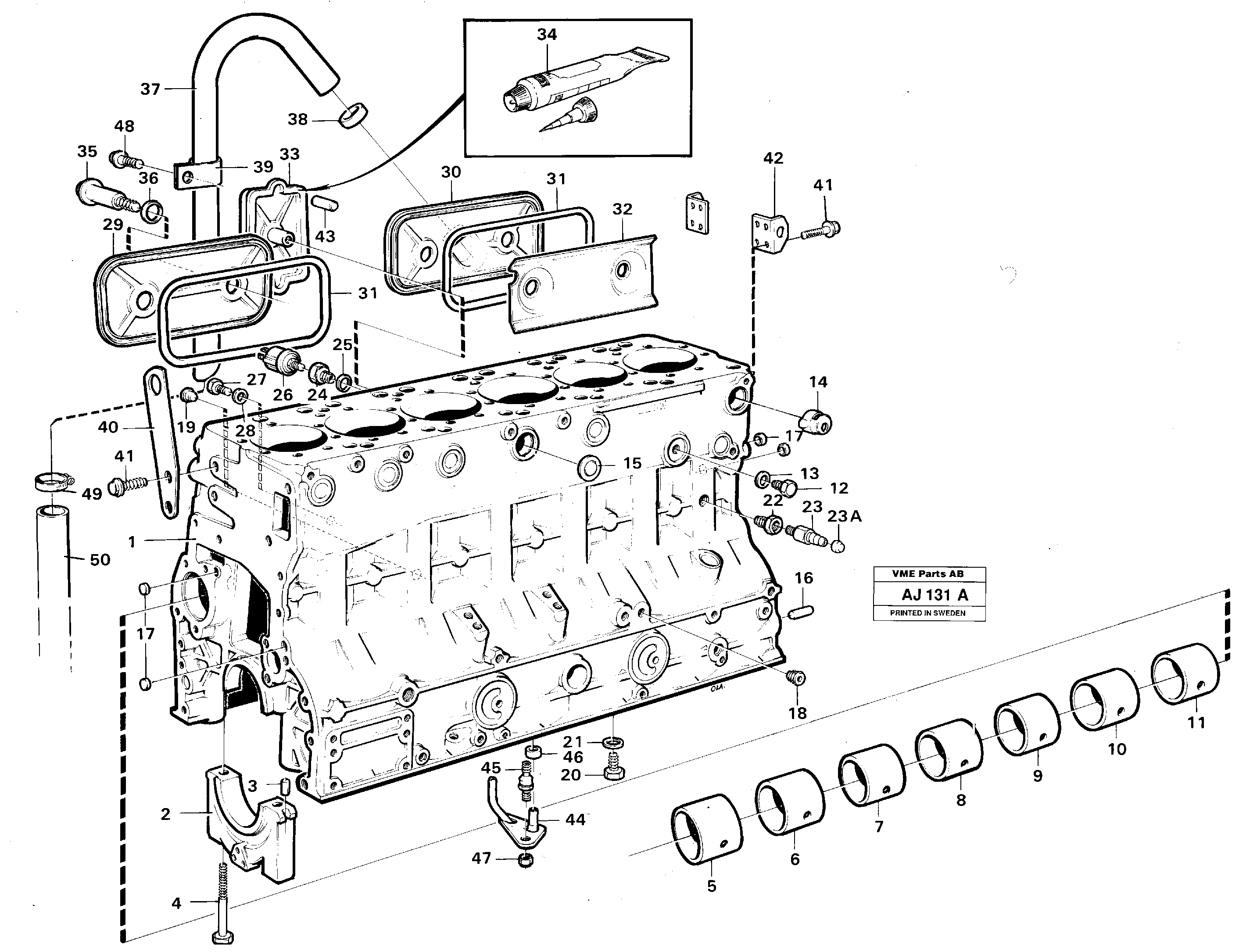 Cylinder block — volvo parts diagram