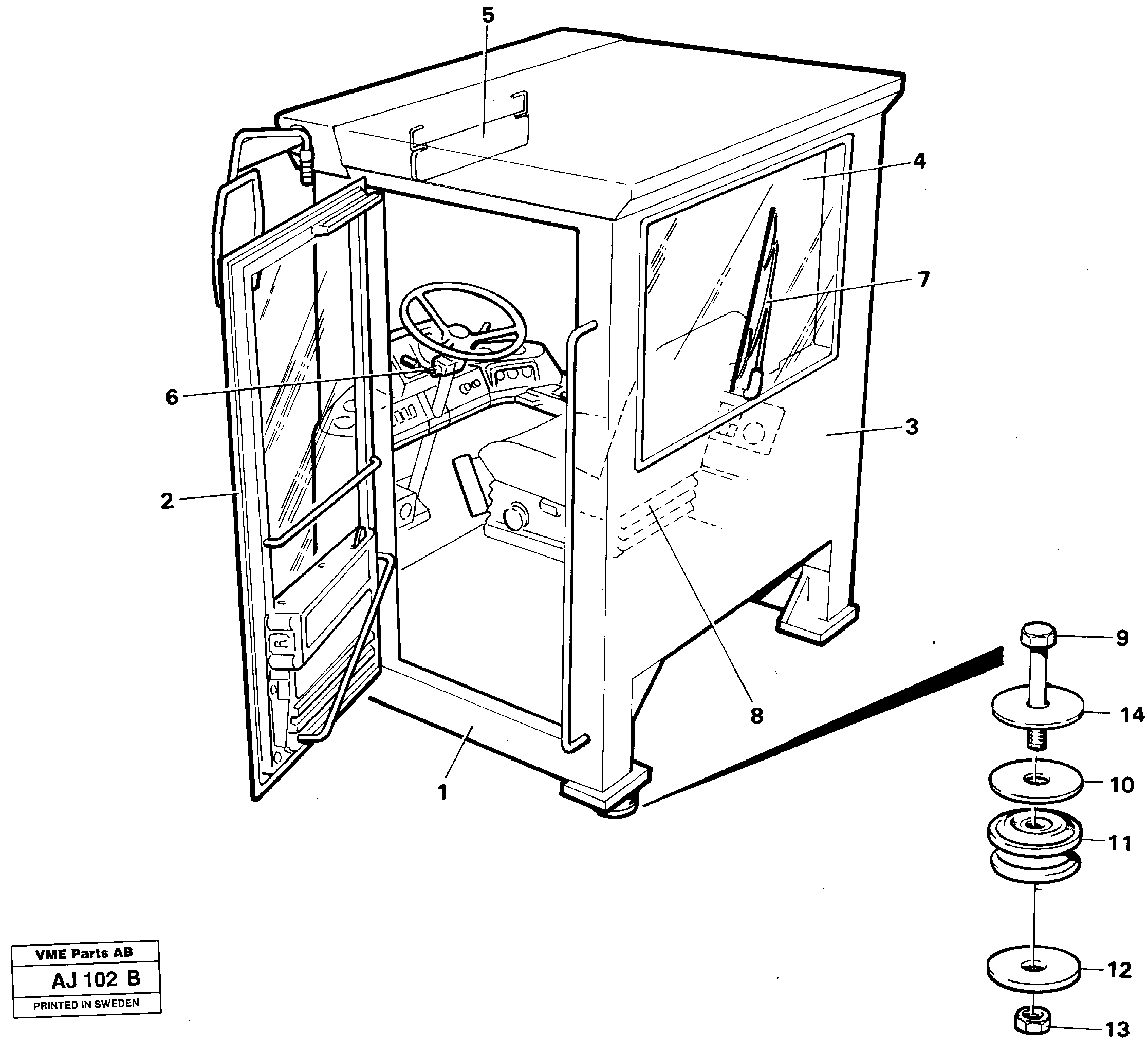 Operator's cab — volvo parts diagram