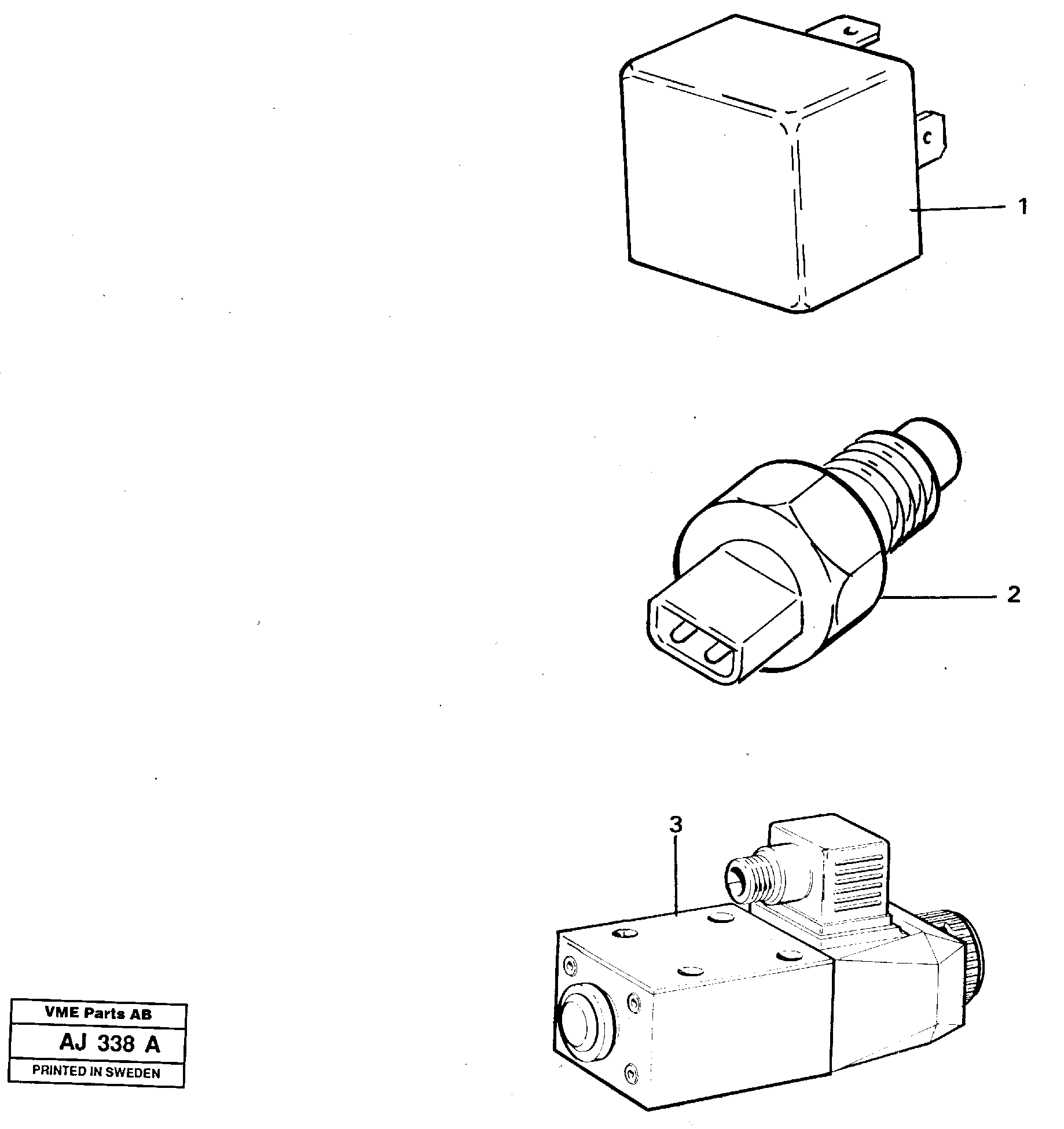 Relays, sensors and solenoid valves Reference list — volvo parts diagram