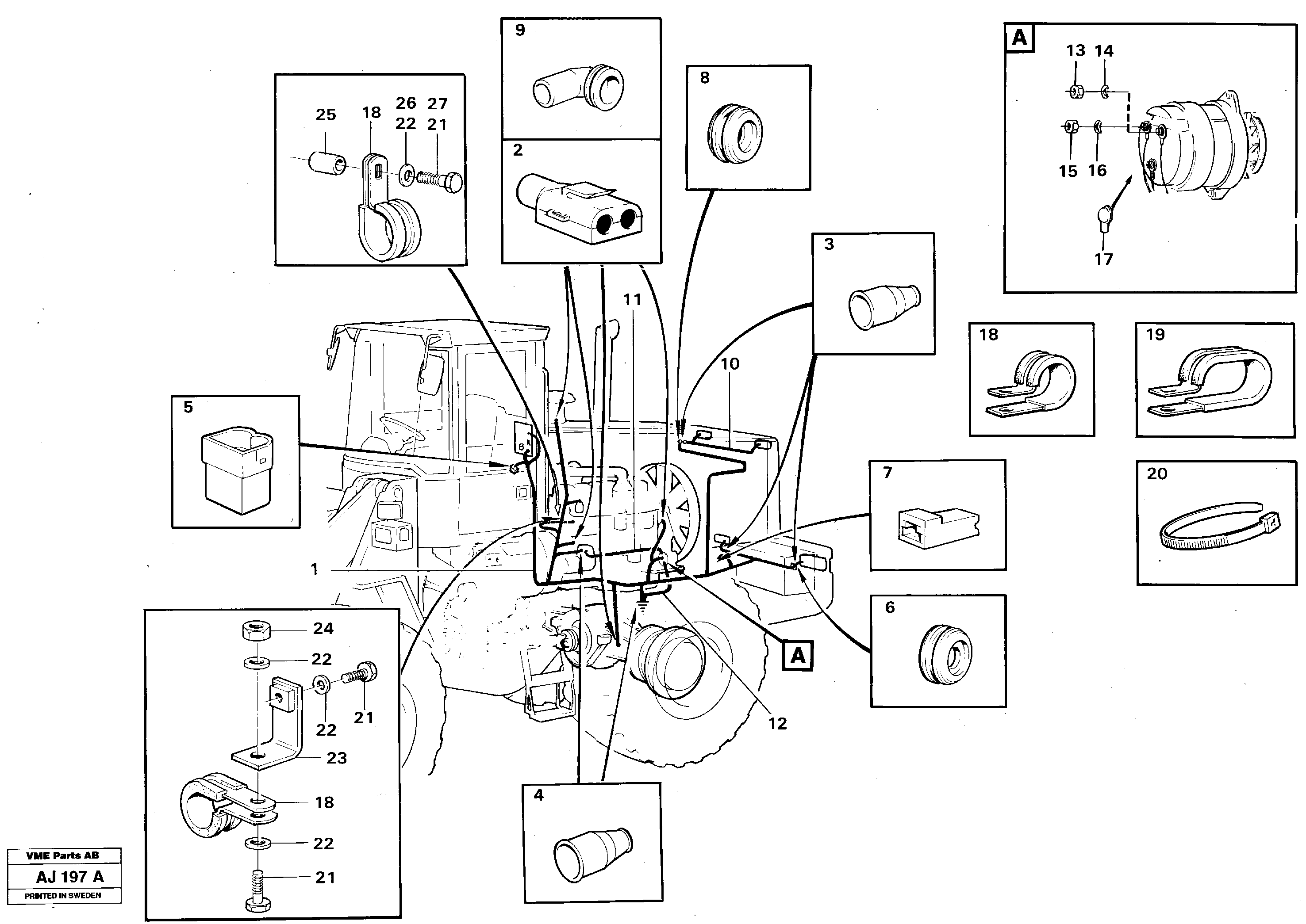 Cable harnesses, rear — volvo parts diagram