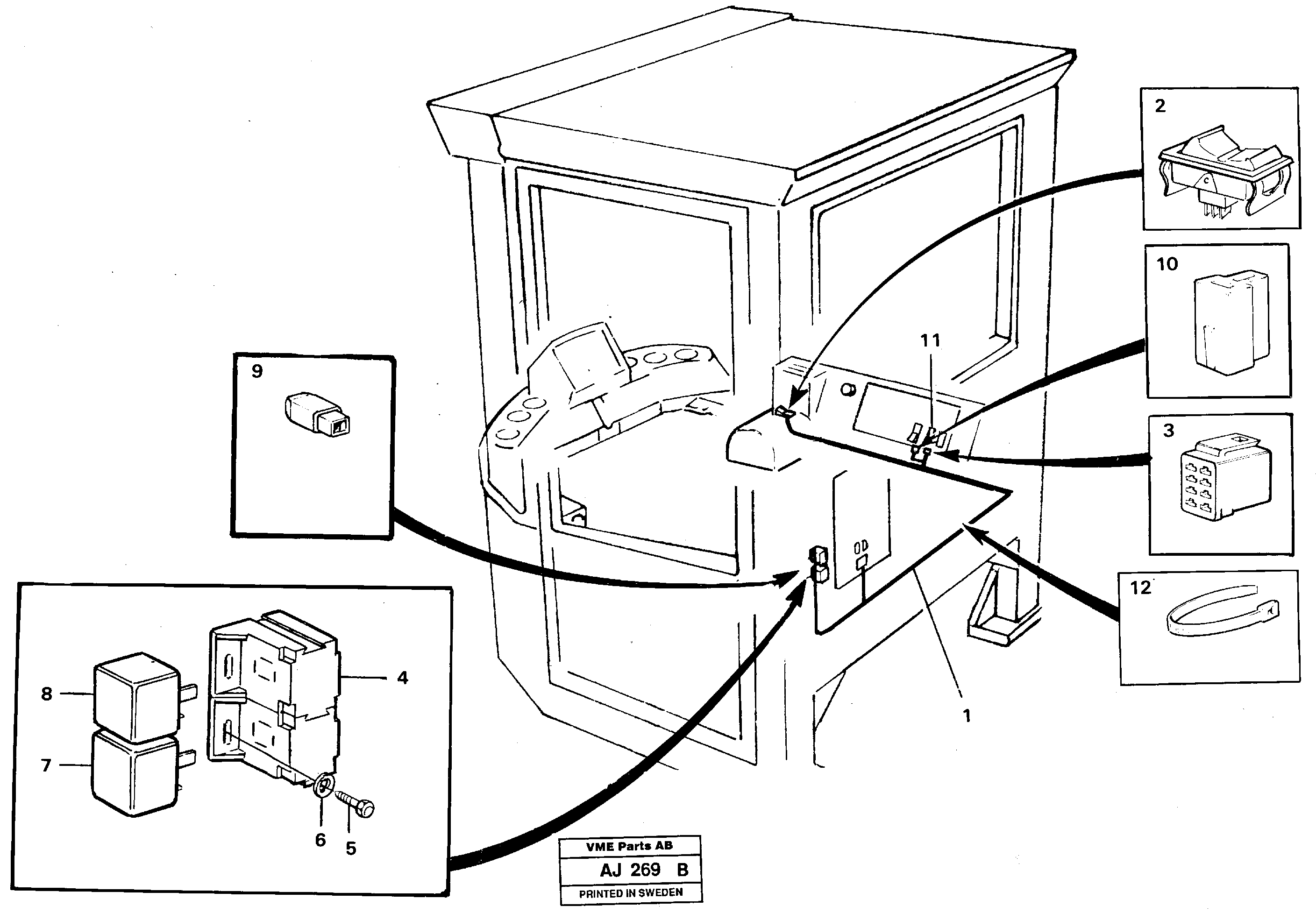 Forward/reverse switch athydraulic controls  91944 — volvo parts diagram