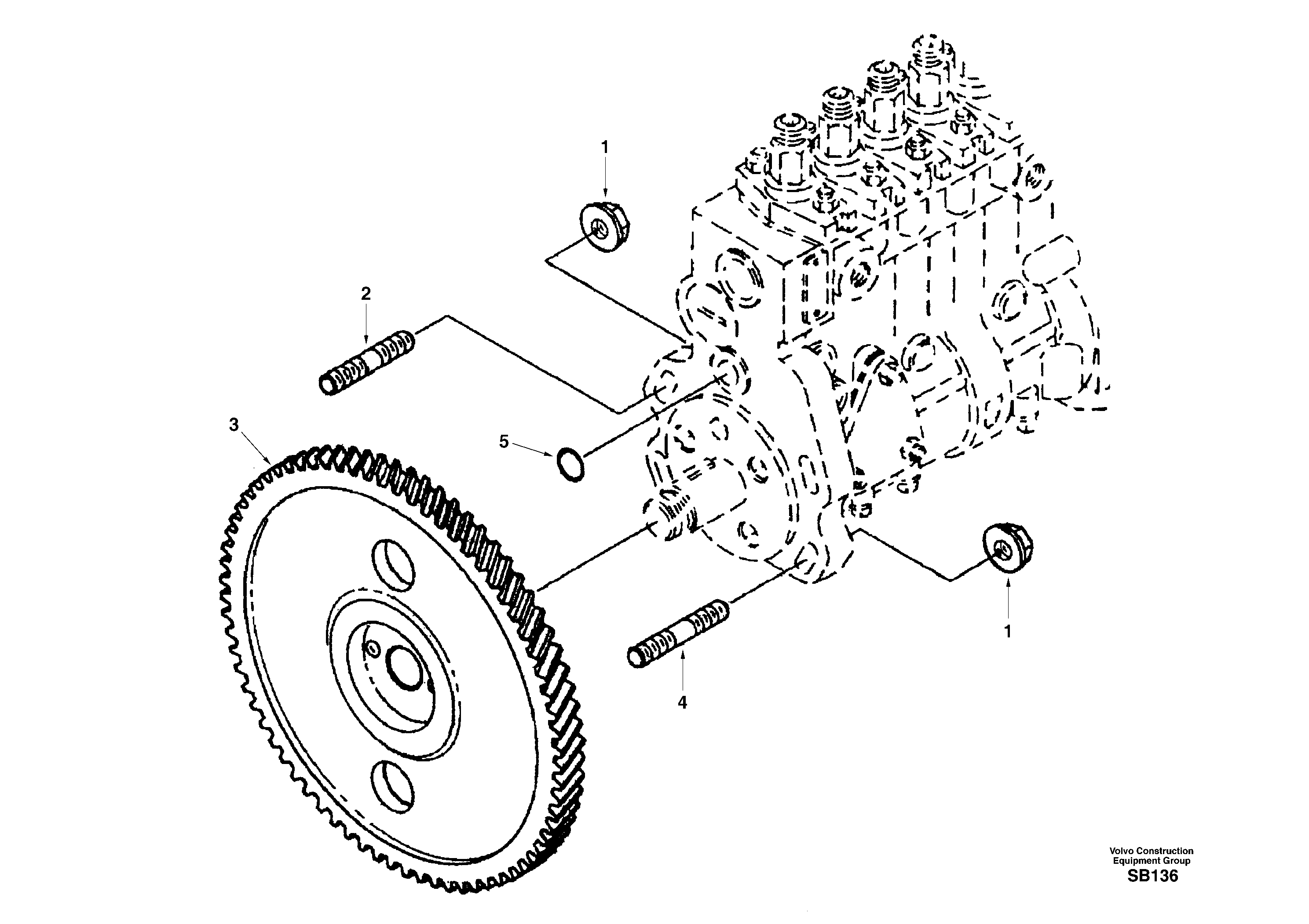 Drive for injection pump — volvo parts diagram