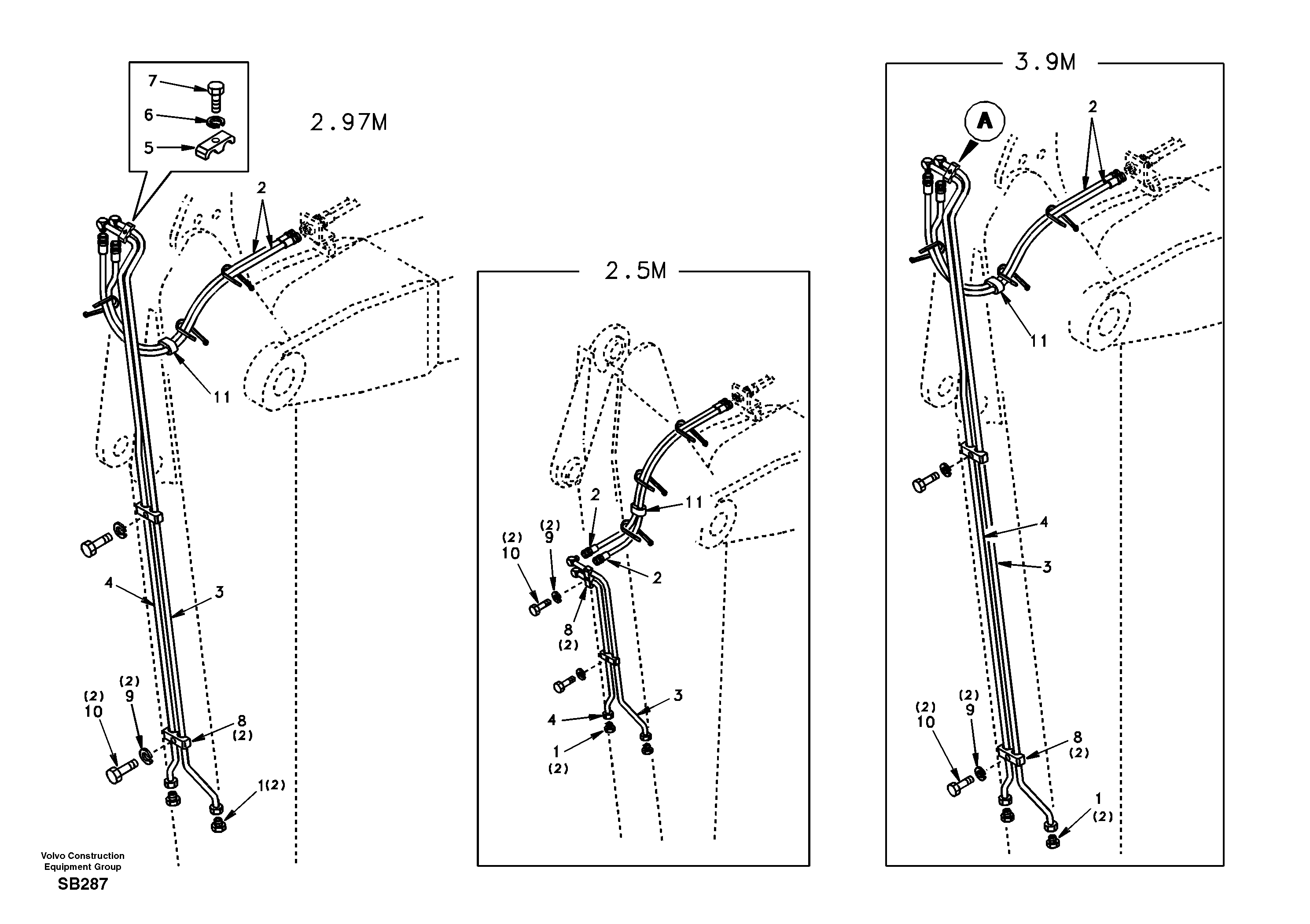 Rotator hydraulic, dipper arm — volvo parts diagram