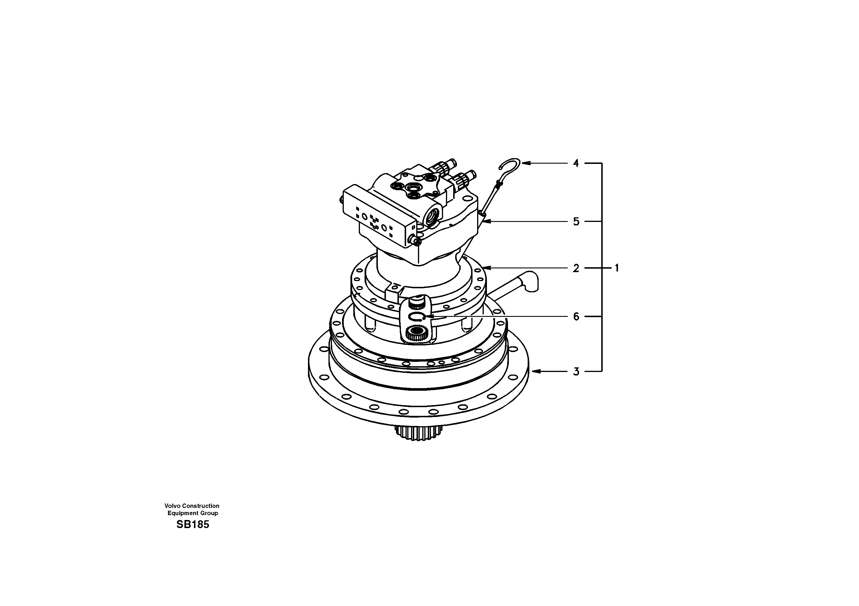 Swing motor with mounting parts — volvo parts diagram