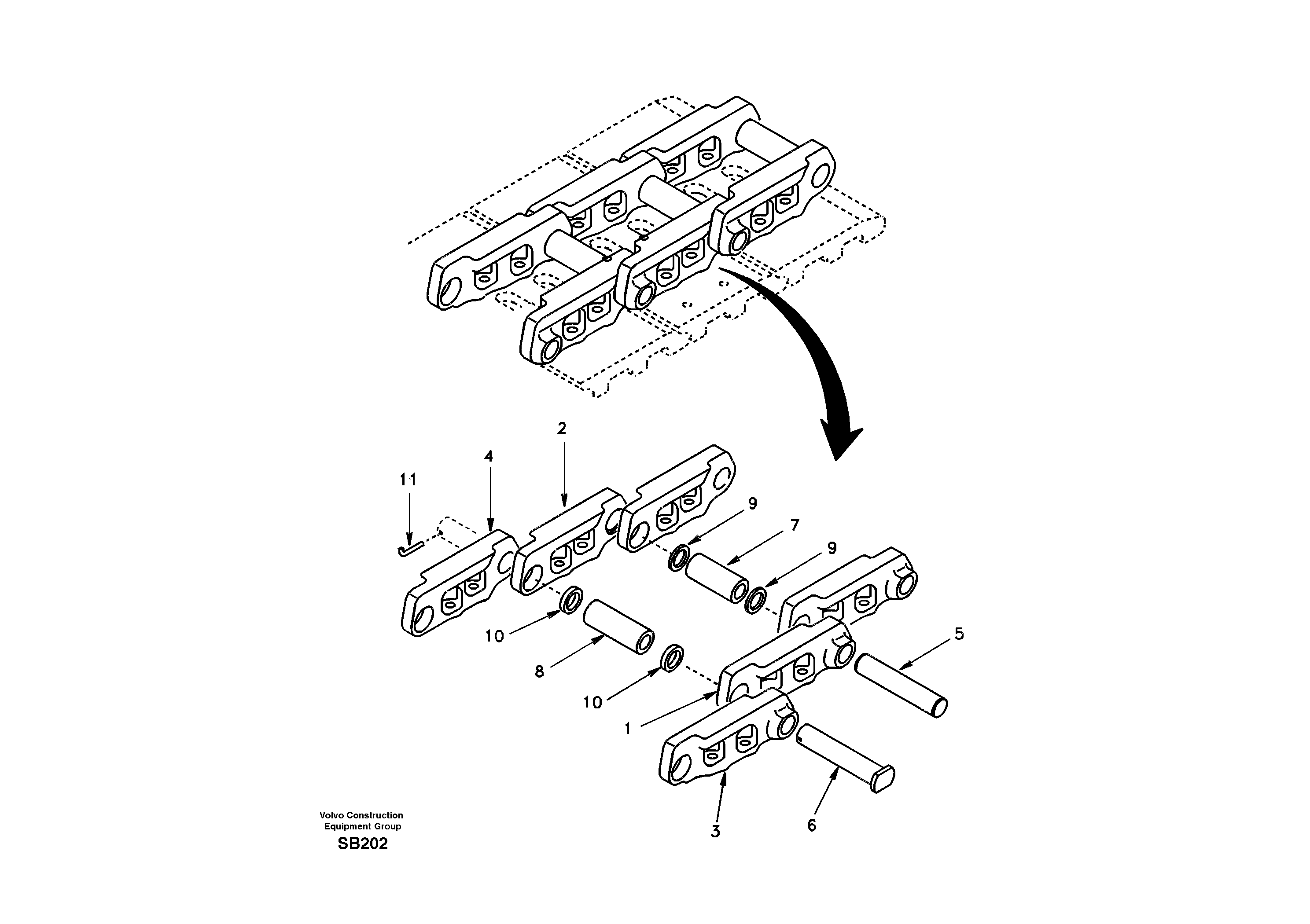 Track chain 8277912 SER NO 3798- — volvo parts diagram