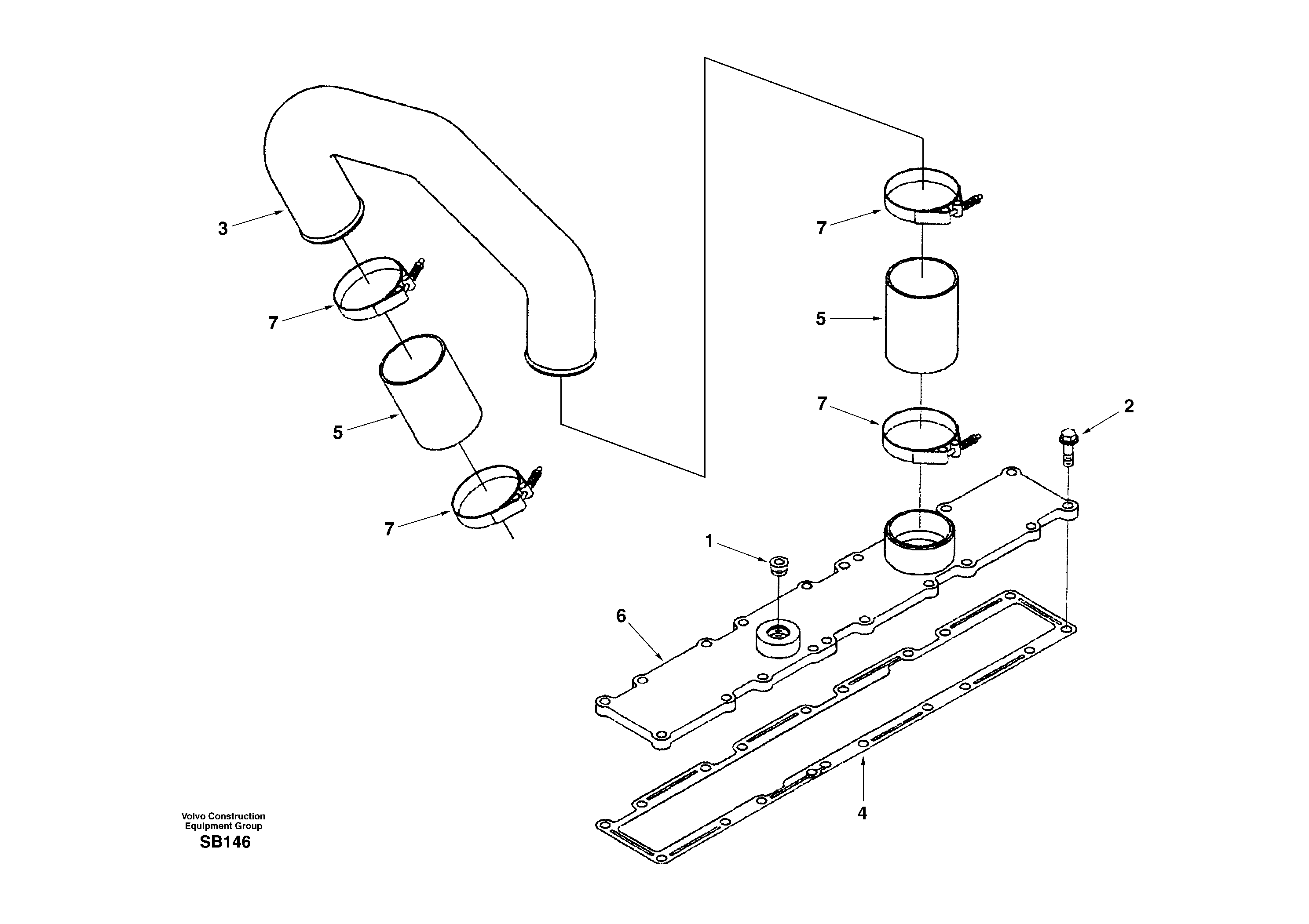 Charge air cooler, plumbing — volvo parts diagram