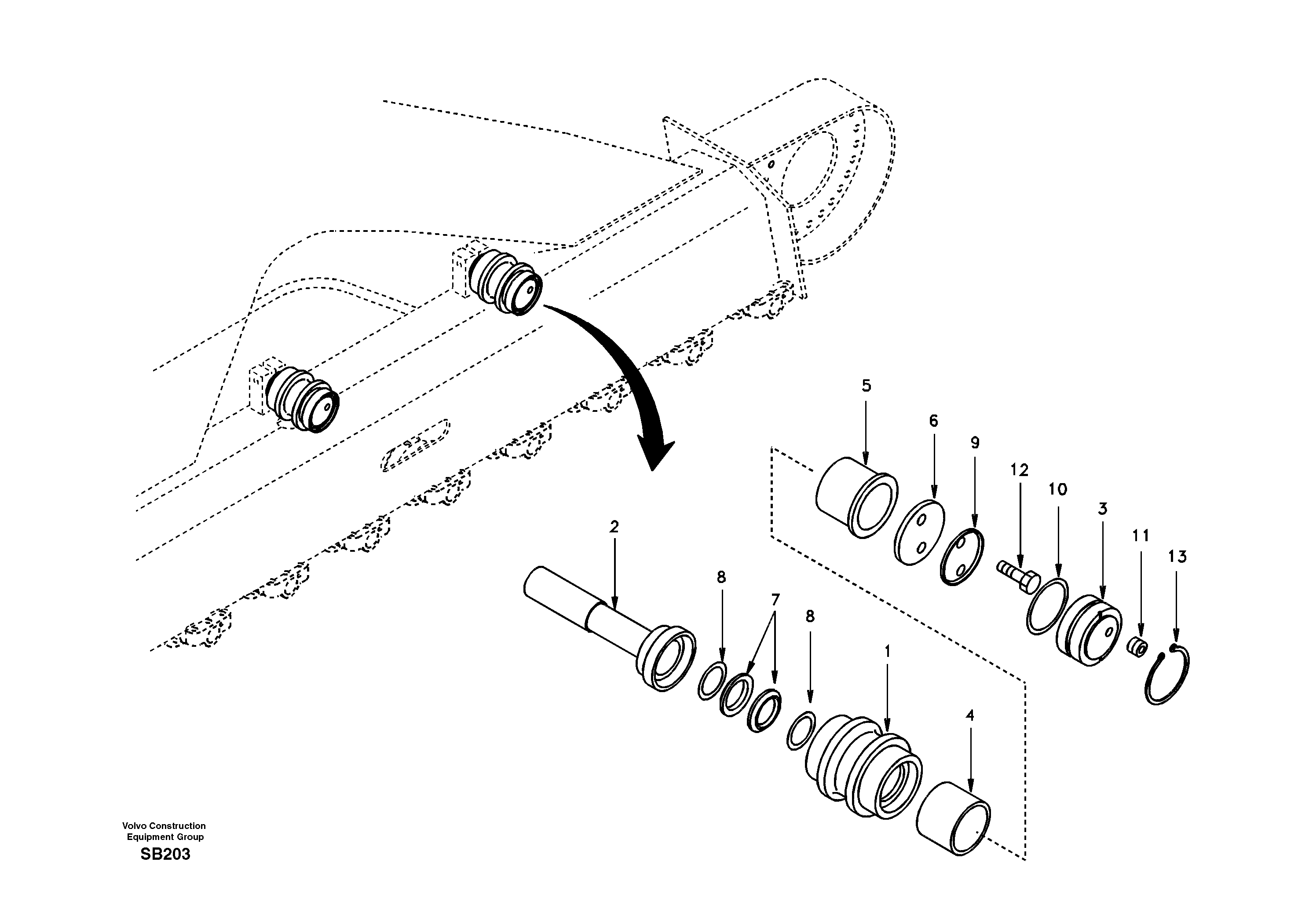 Top roller — volvo parts diagram