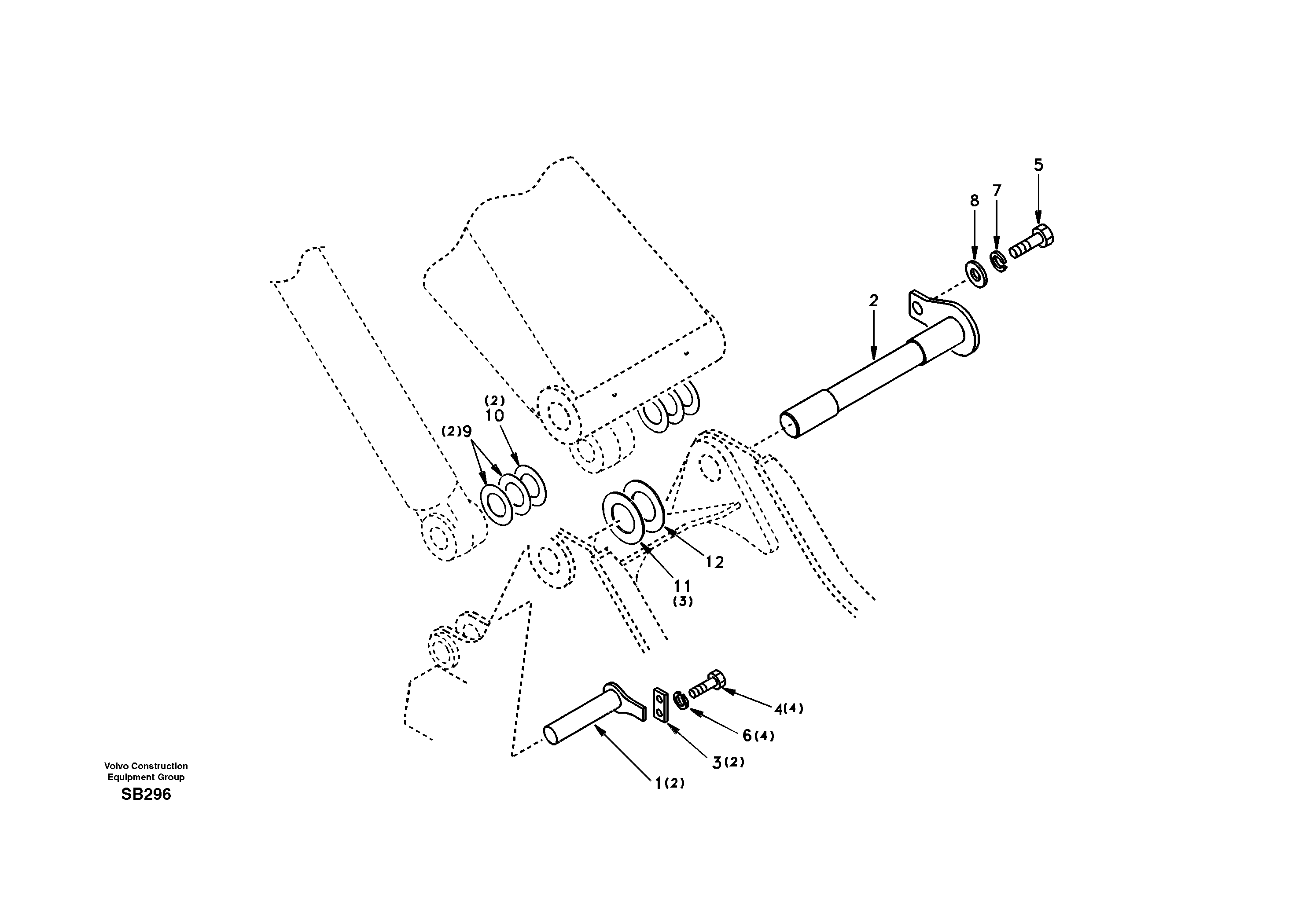 Links to boom and boom cylinder mounting — volvo parts diagram