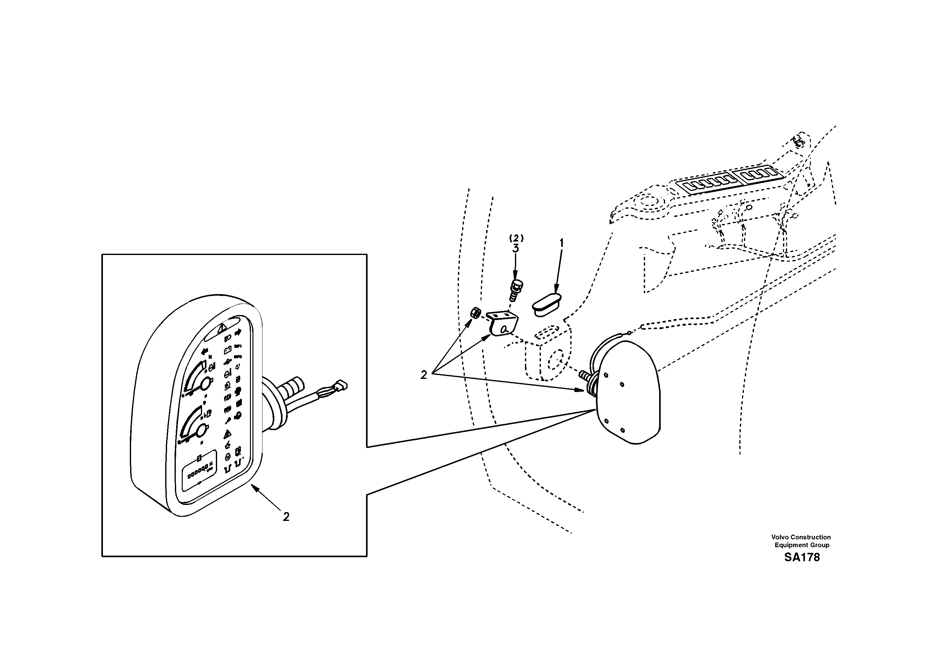 Instrument panel, warning unit and information unit — volvo parts diagram
