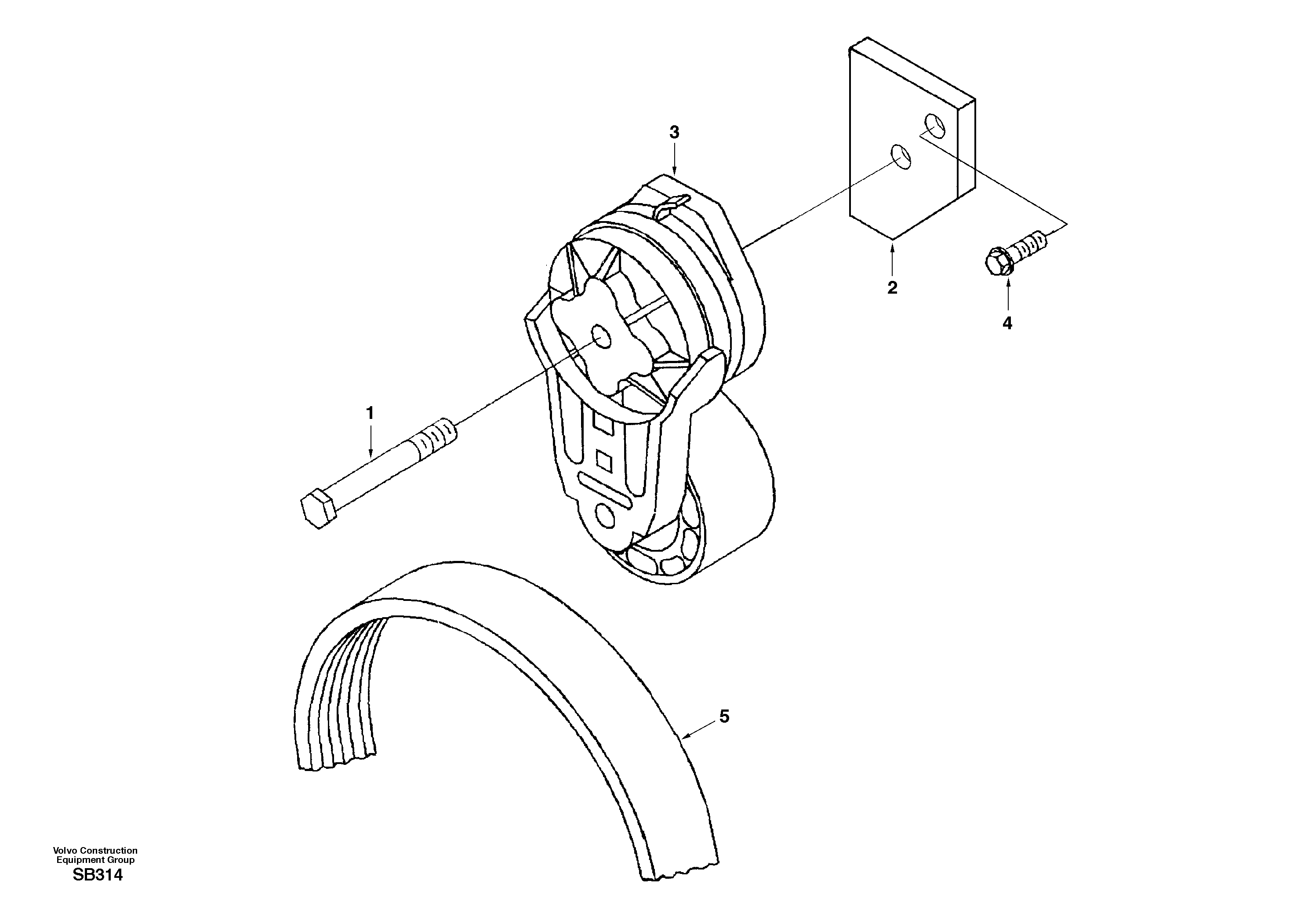 Automatic belt tensioner with fitting parts — volvo parts diagram