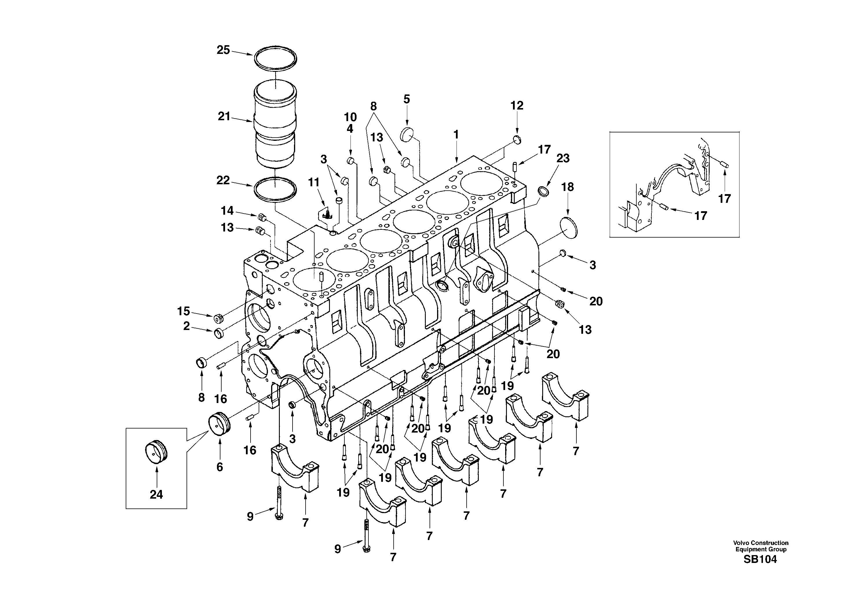 Cylinder block — volvo parts diagram