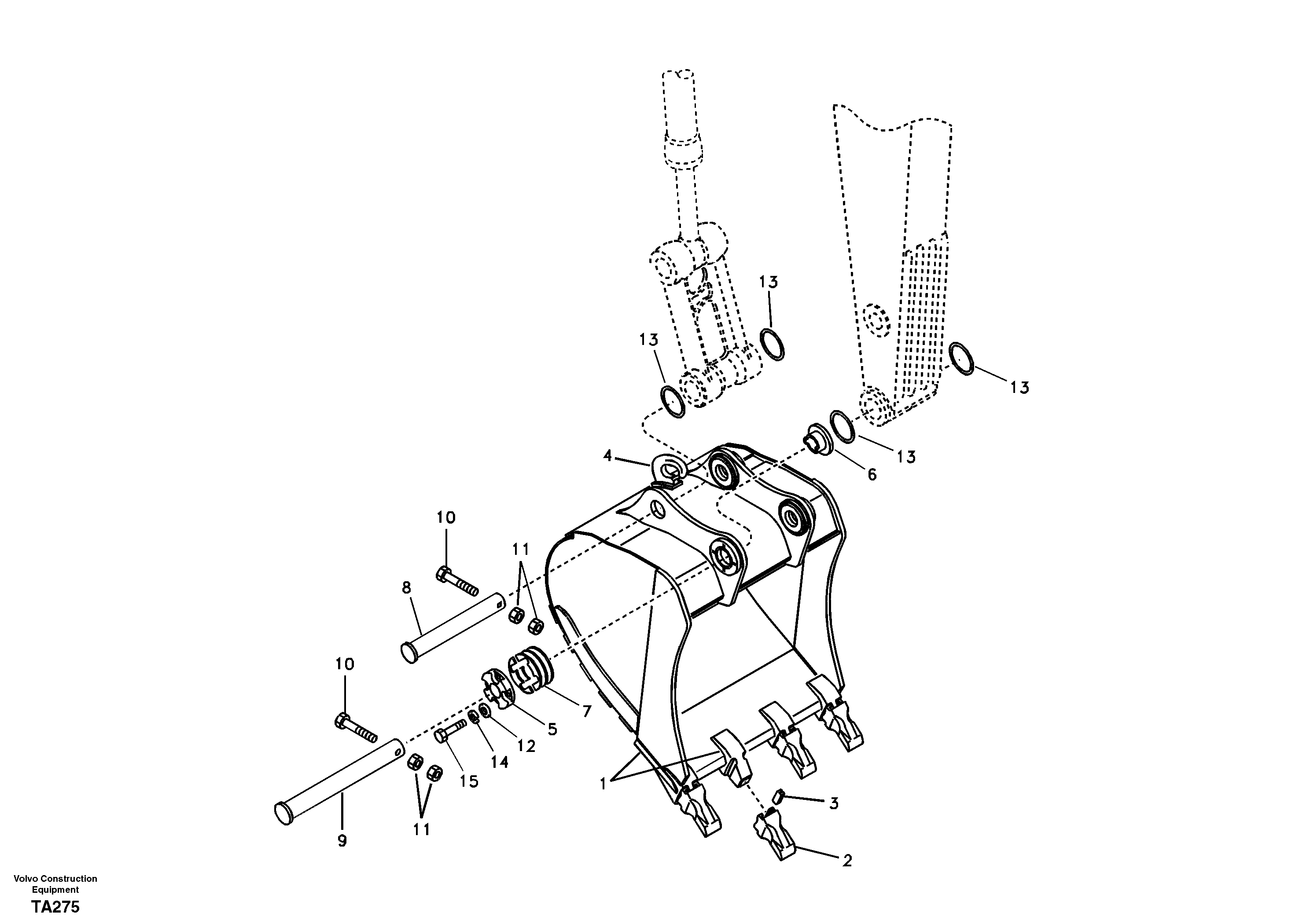 Bucket  SER NO 3198- — volvo parts diagram