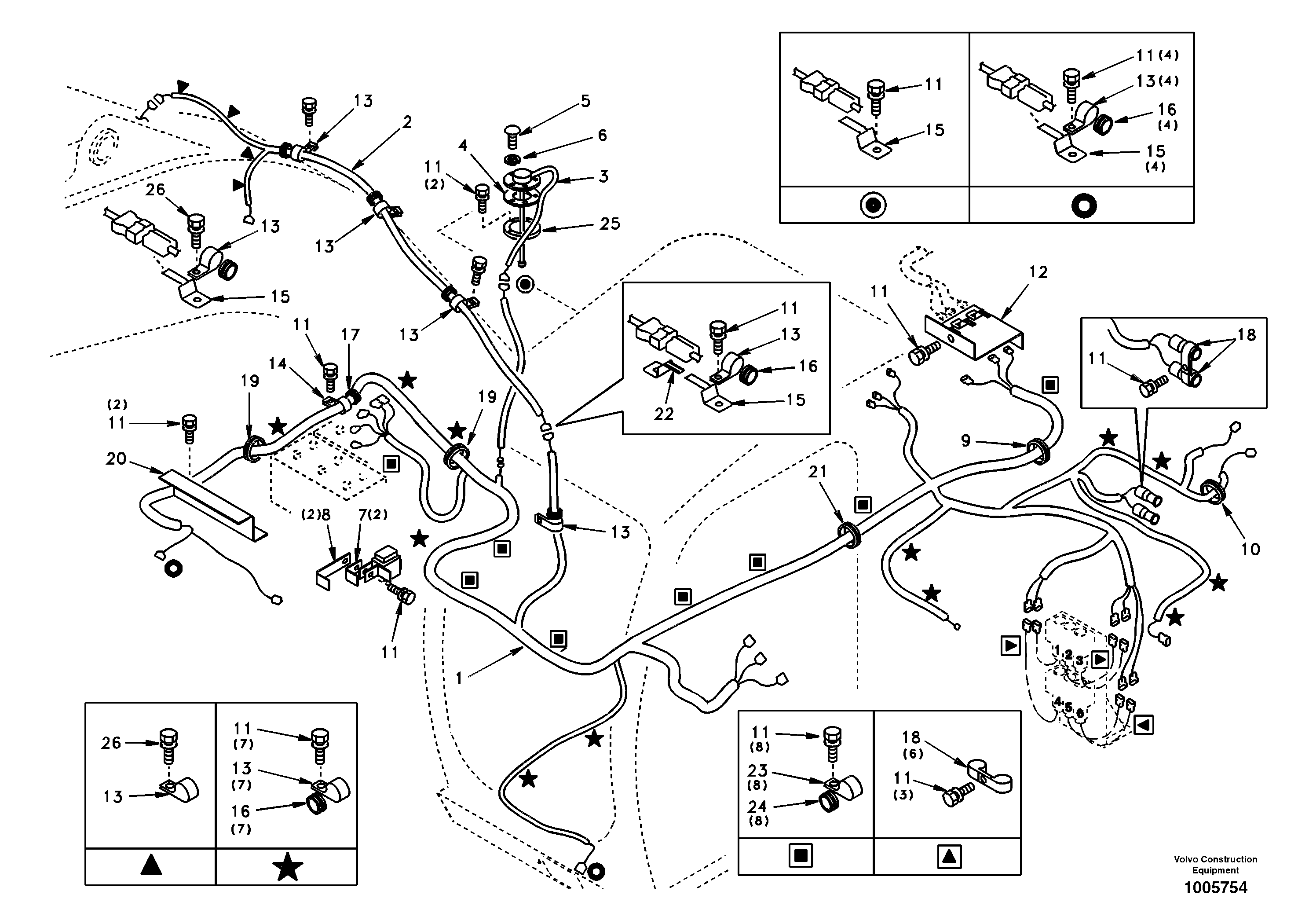 Cable and wire harness, main — volvo parts diagram