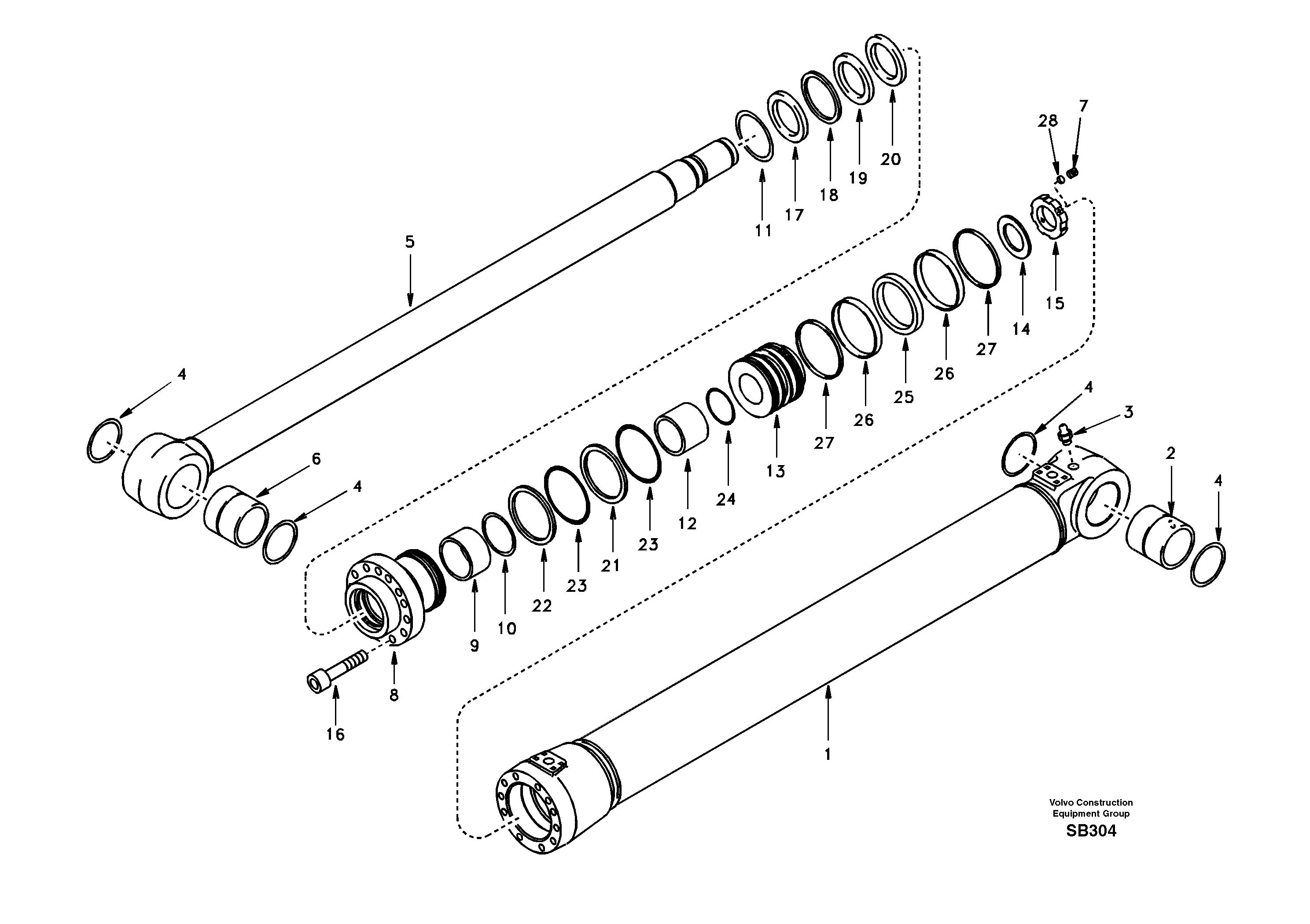 Boom cylinder — volvo parts diagram