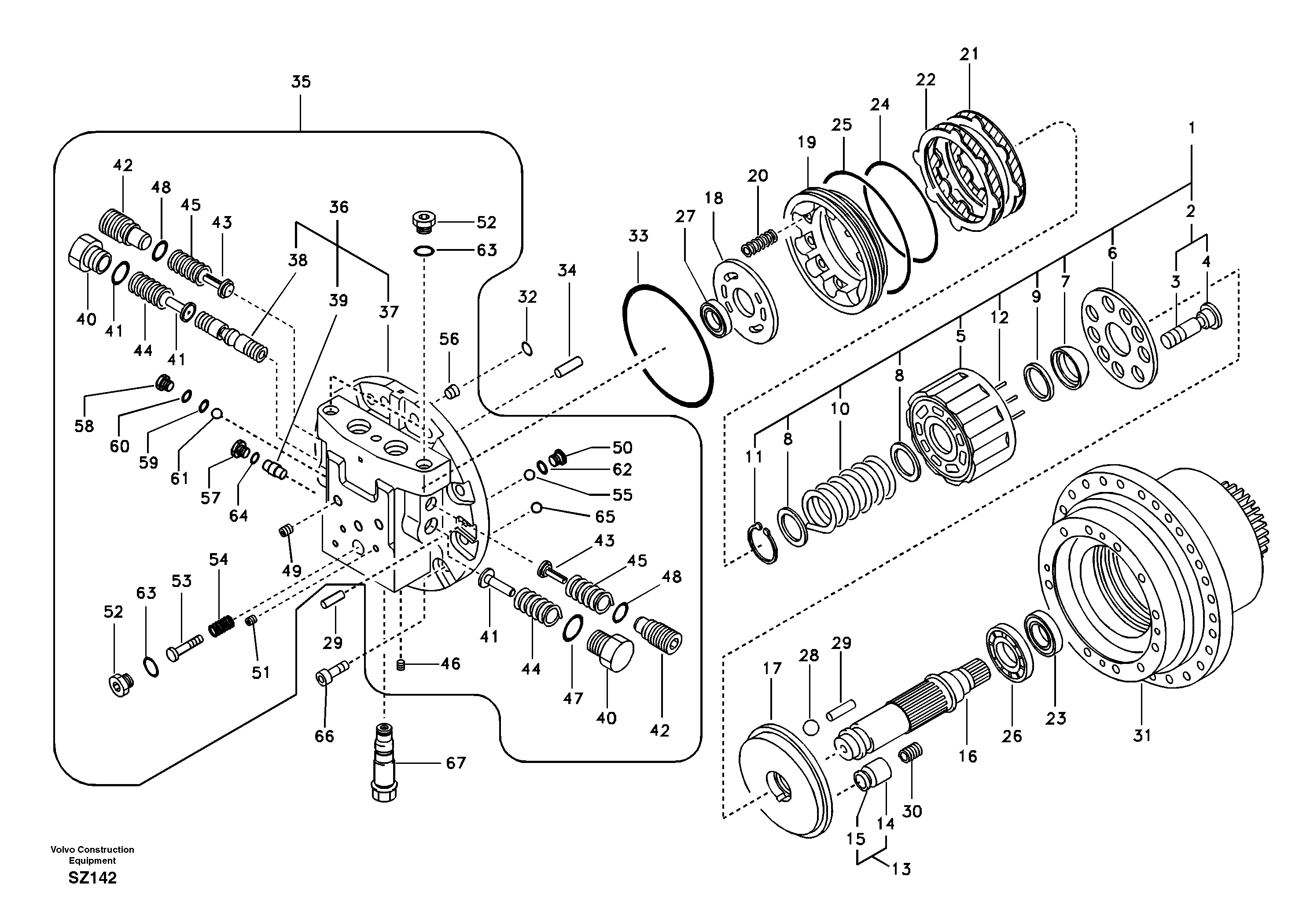 Travel motor — volvo parts diagram