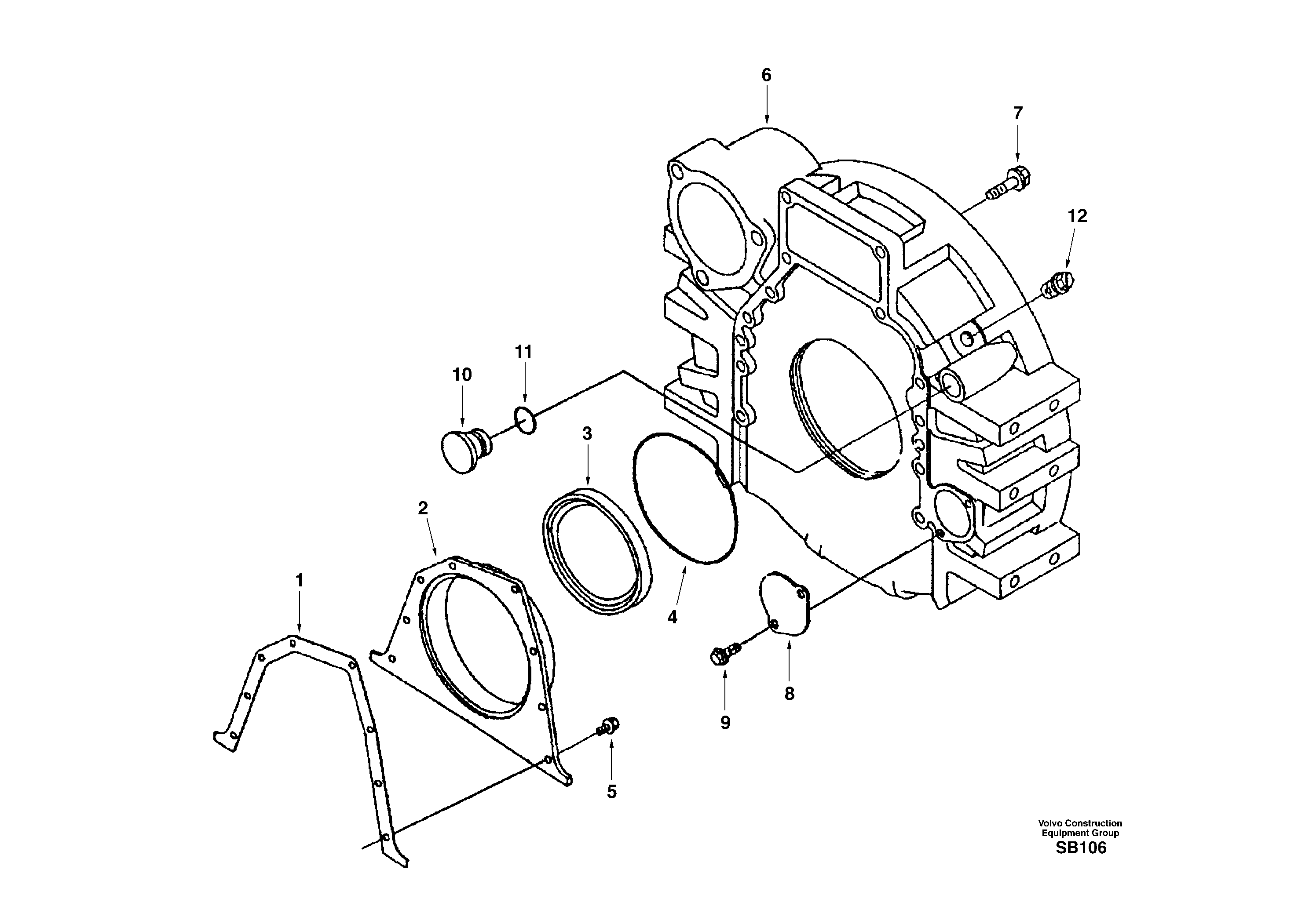 Flywheel housing — volvo parts diagram