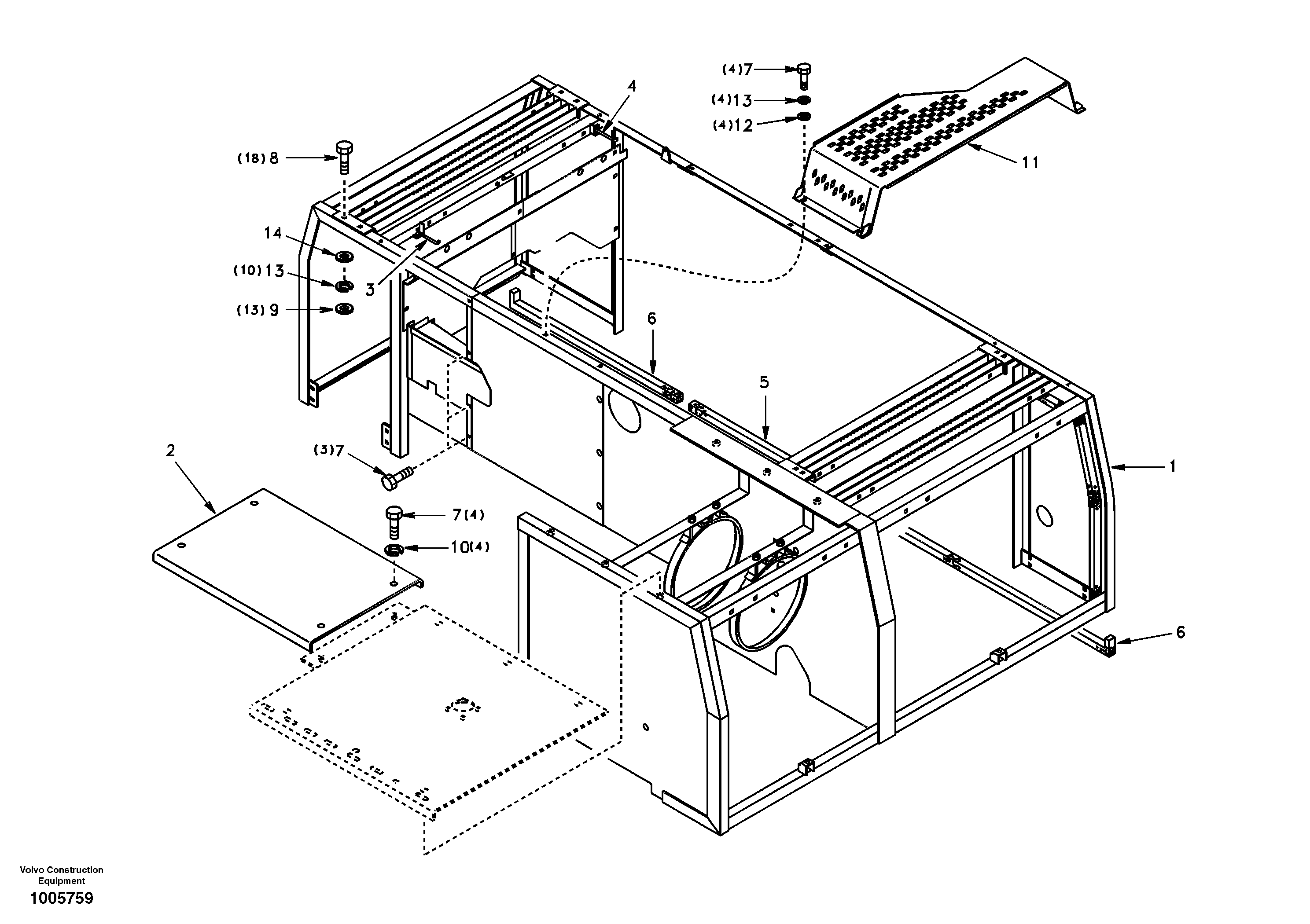 Cowl frame, cover and hood — volvo parts diagram