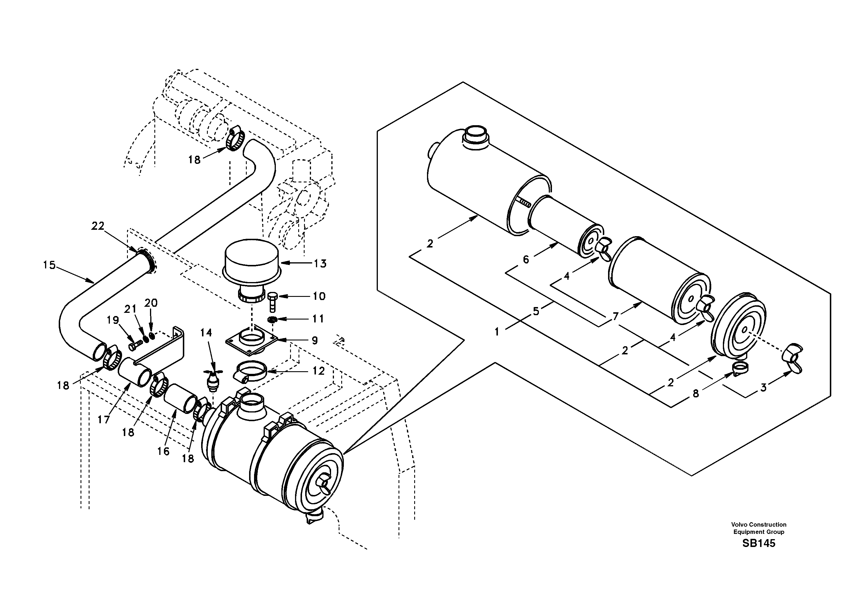 Inlet system, pre-cleaner — volvo parts diagram