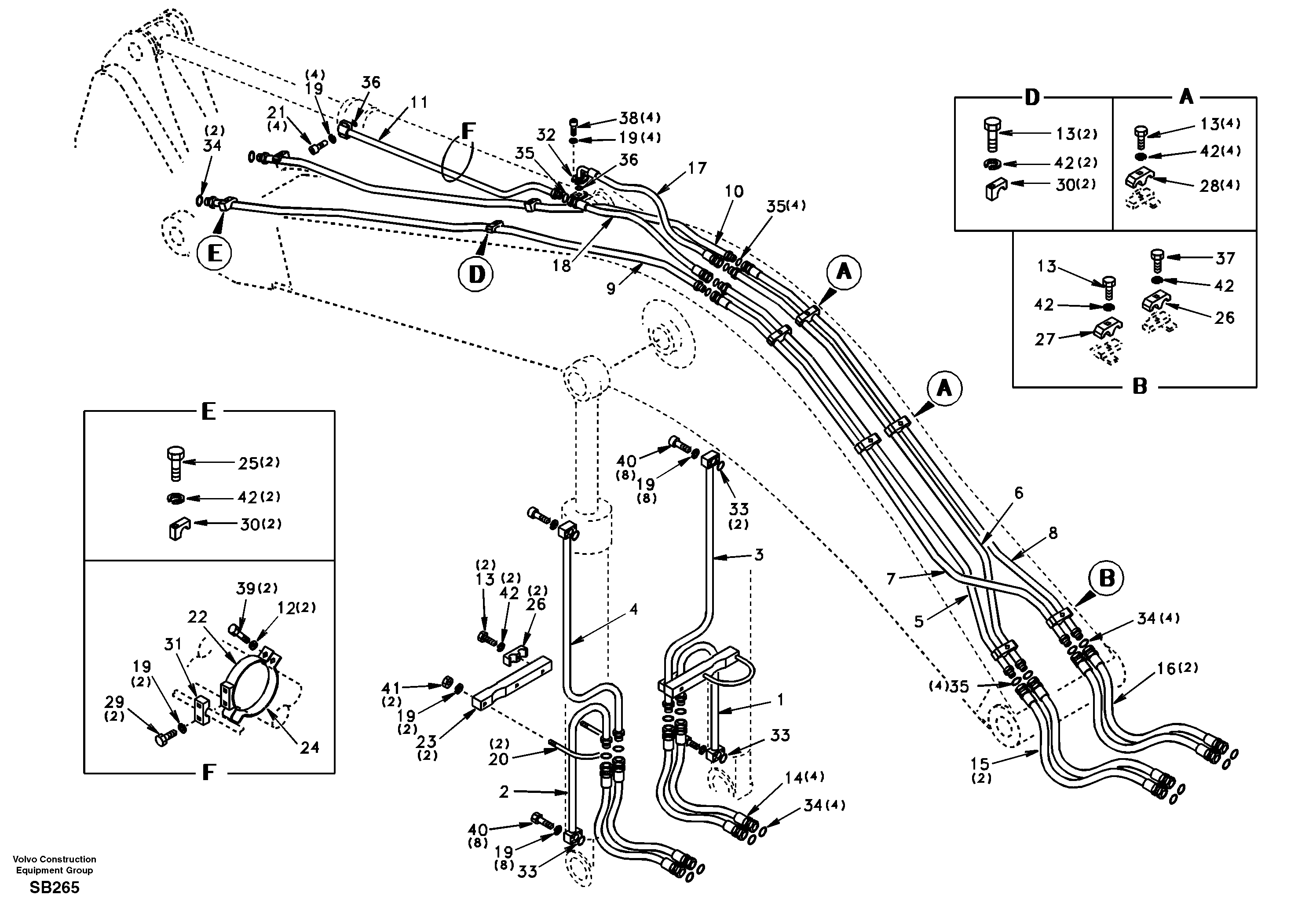 Working hydraulic, boom — volvo parts diagram