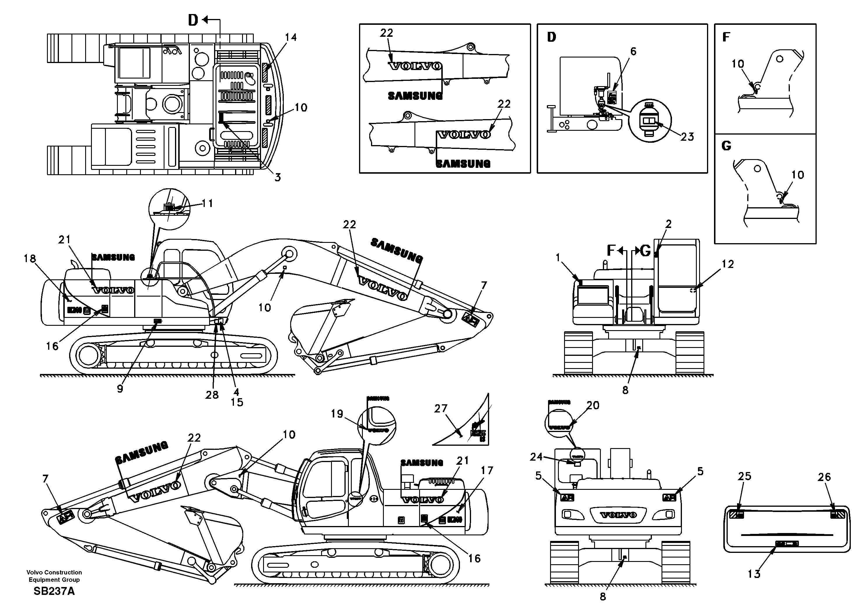 Decal, outer location — volvo parts diagram