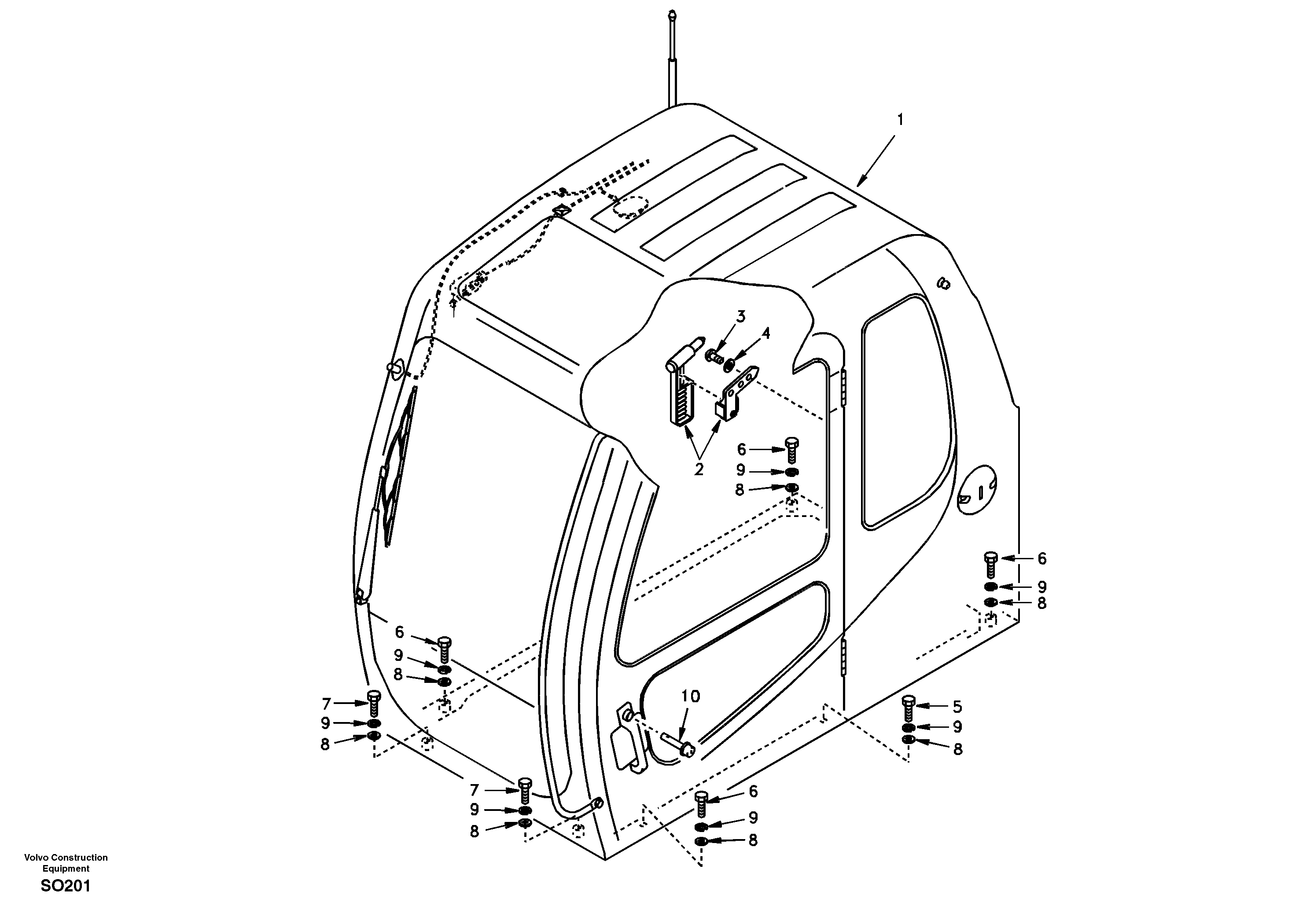 Cab mount 8277096 SER NO 3385- — volvo parts diagram