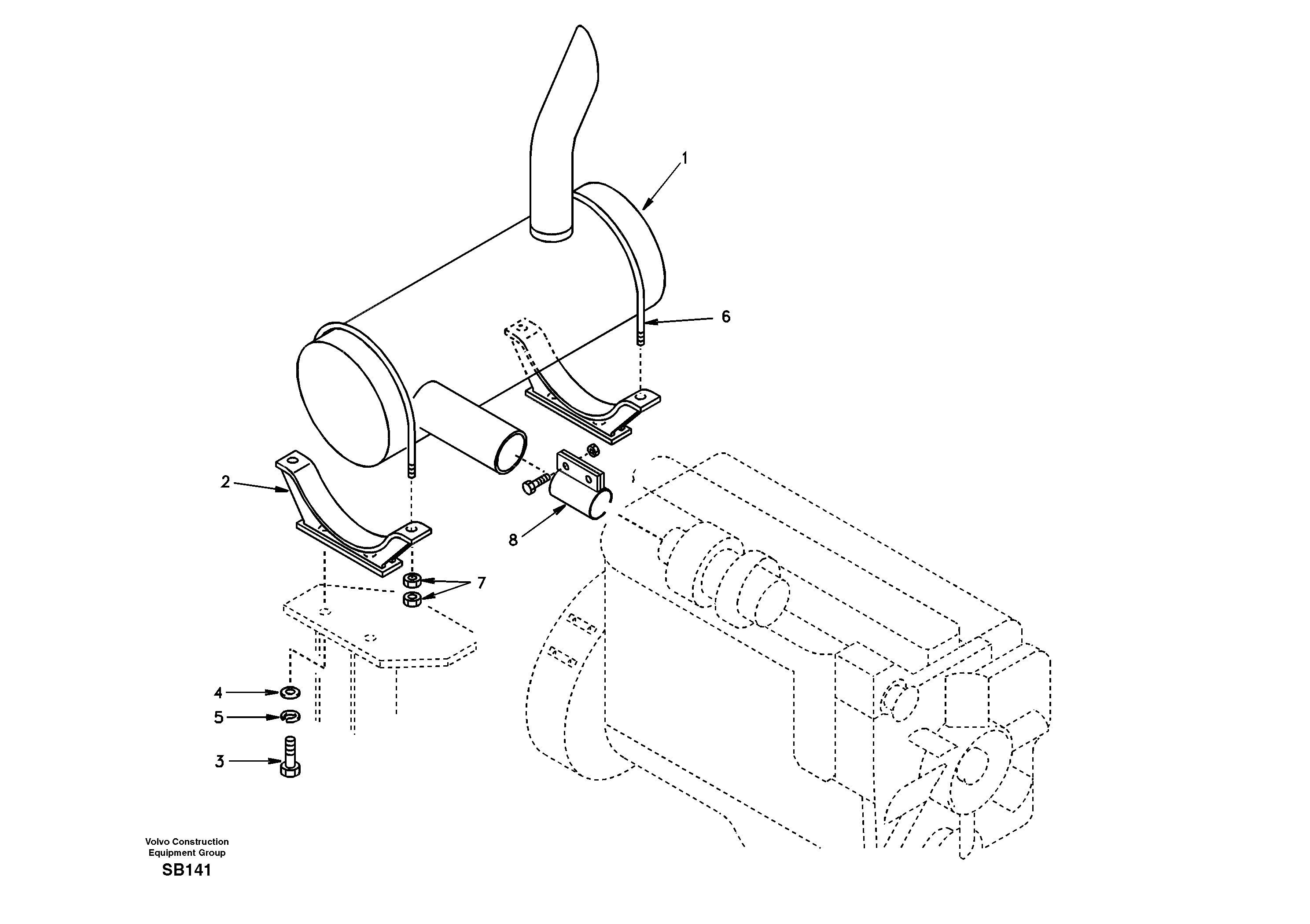 Exhaust system — volvo parts diagram
