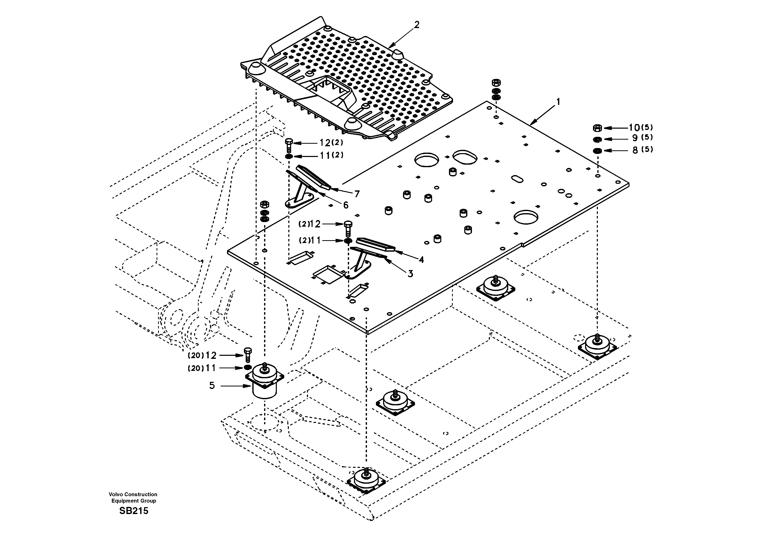 Cabin floor — volvo parts diagram