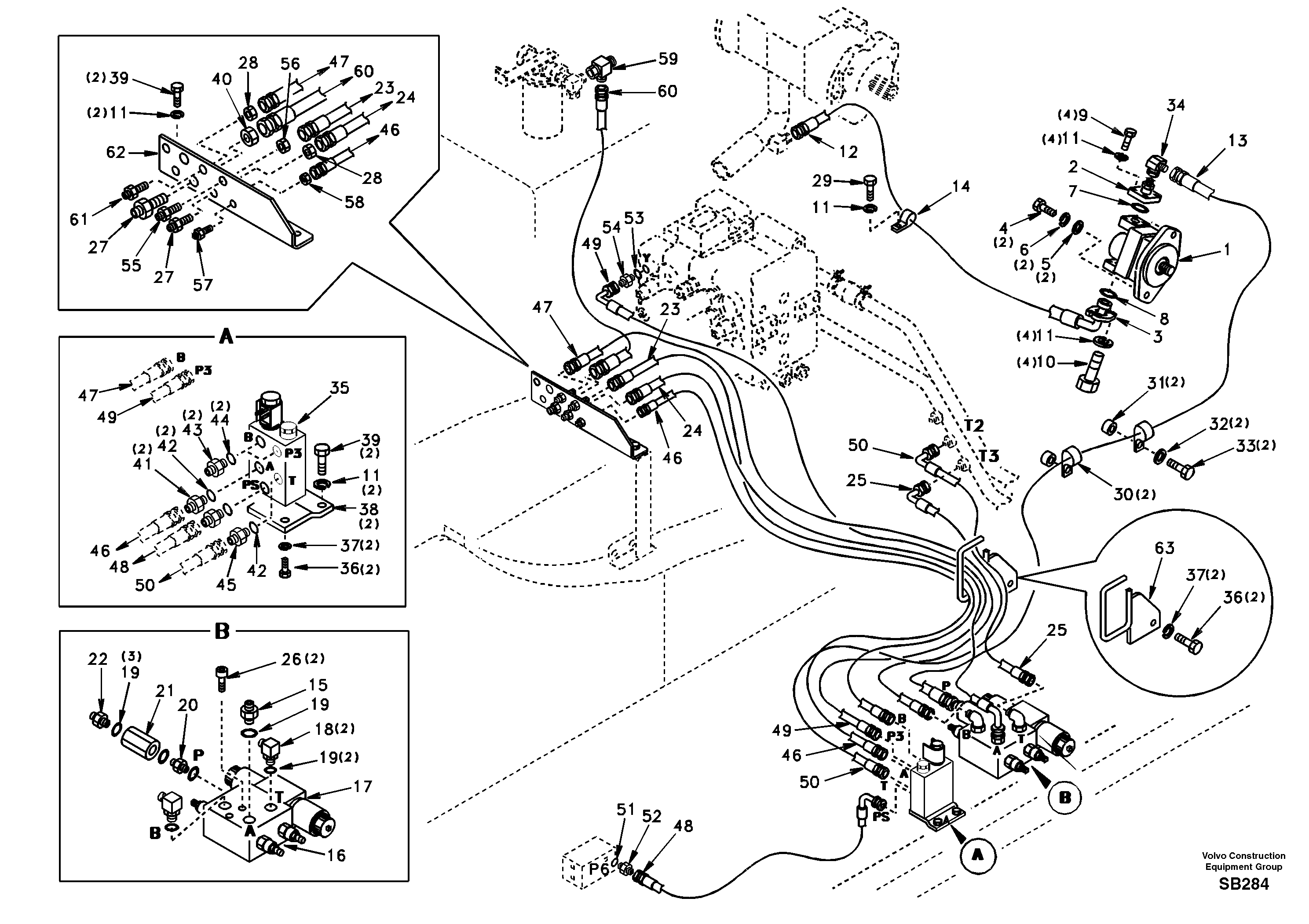 Quickfit and rotator hydraulic — volvo parts diagram