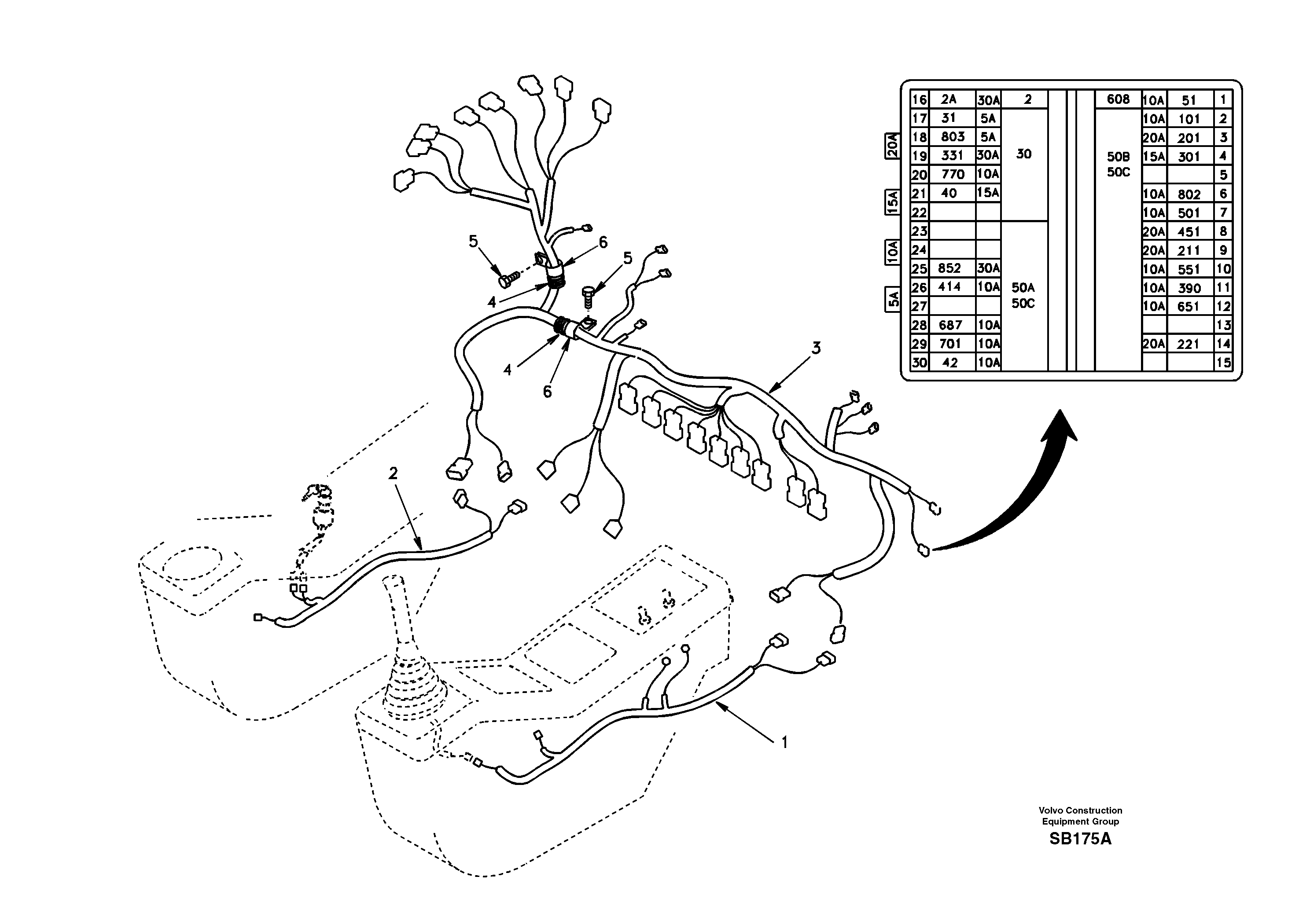 Cable and wire harness, instrument panel — volvo parts diagram
