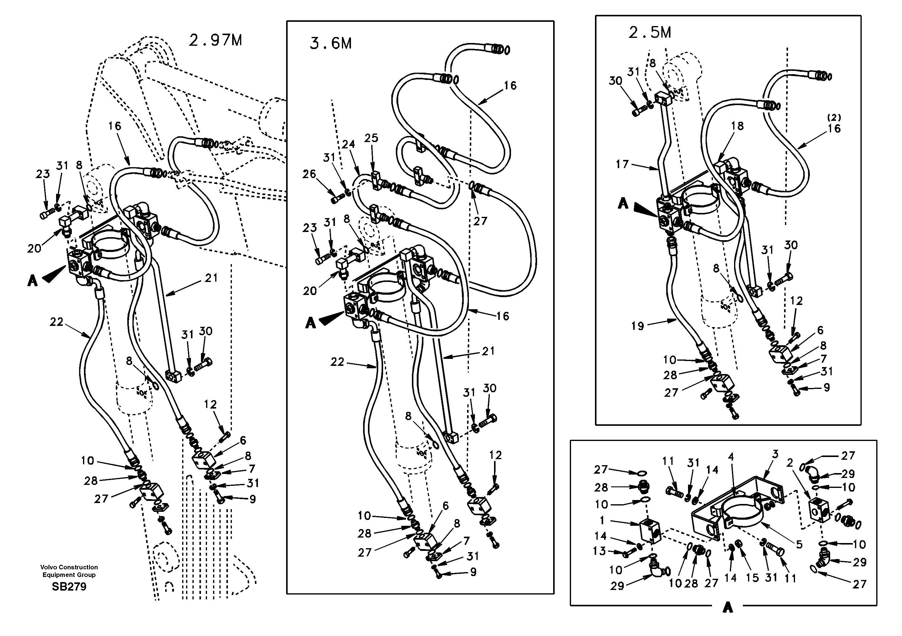 Working hydraulic, clamshell — volvo parts diagram