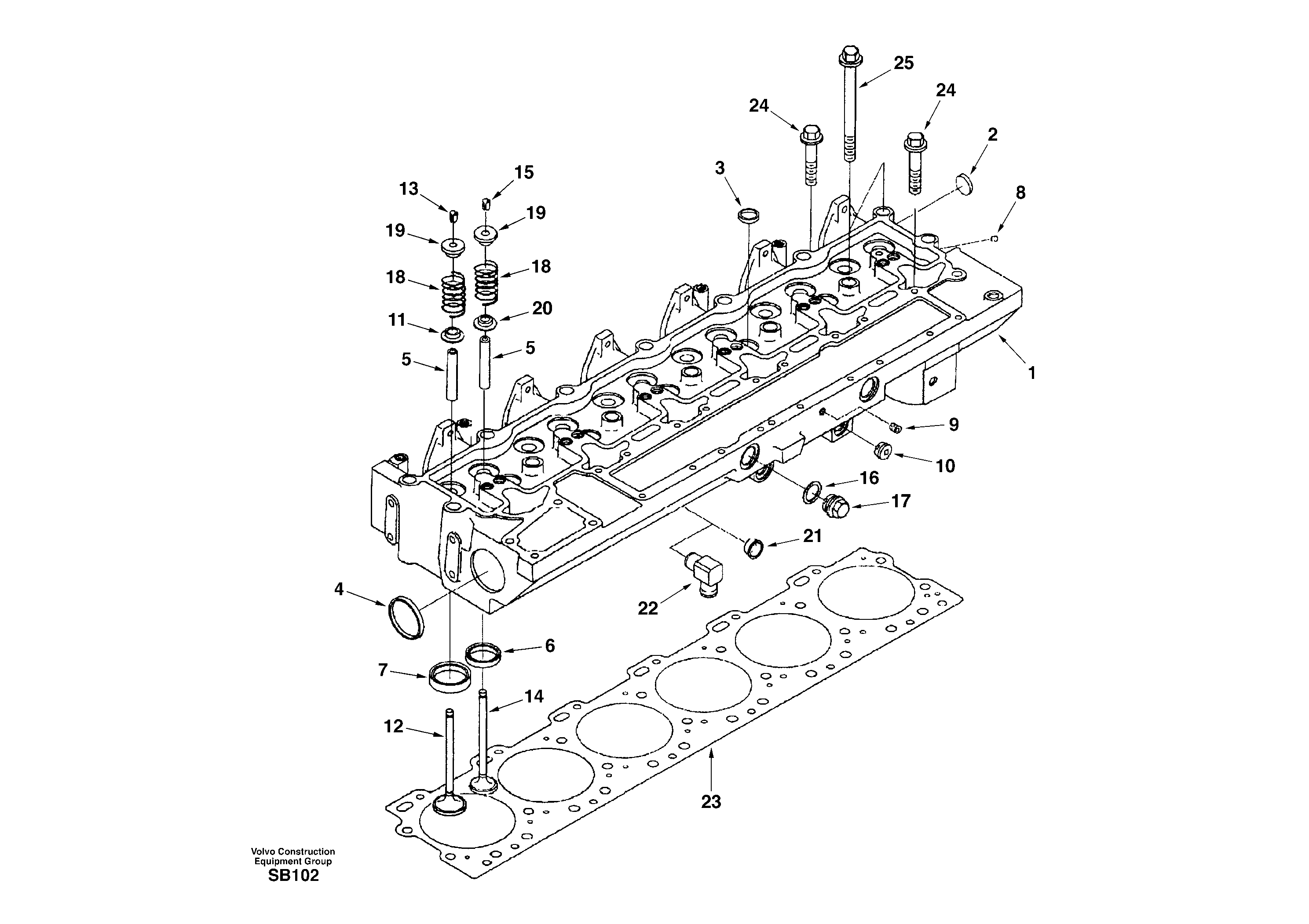 Cylinder head — volvo parts diagram