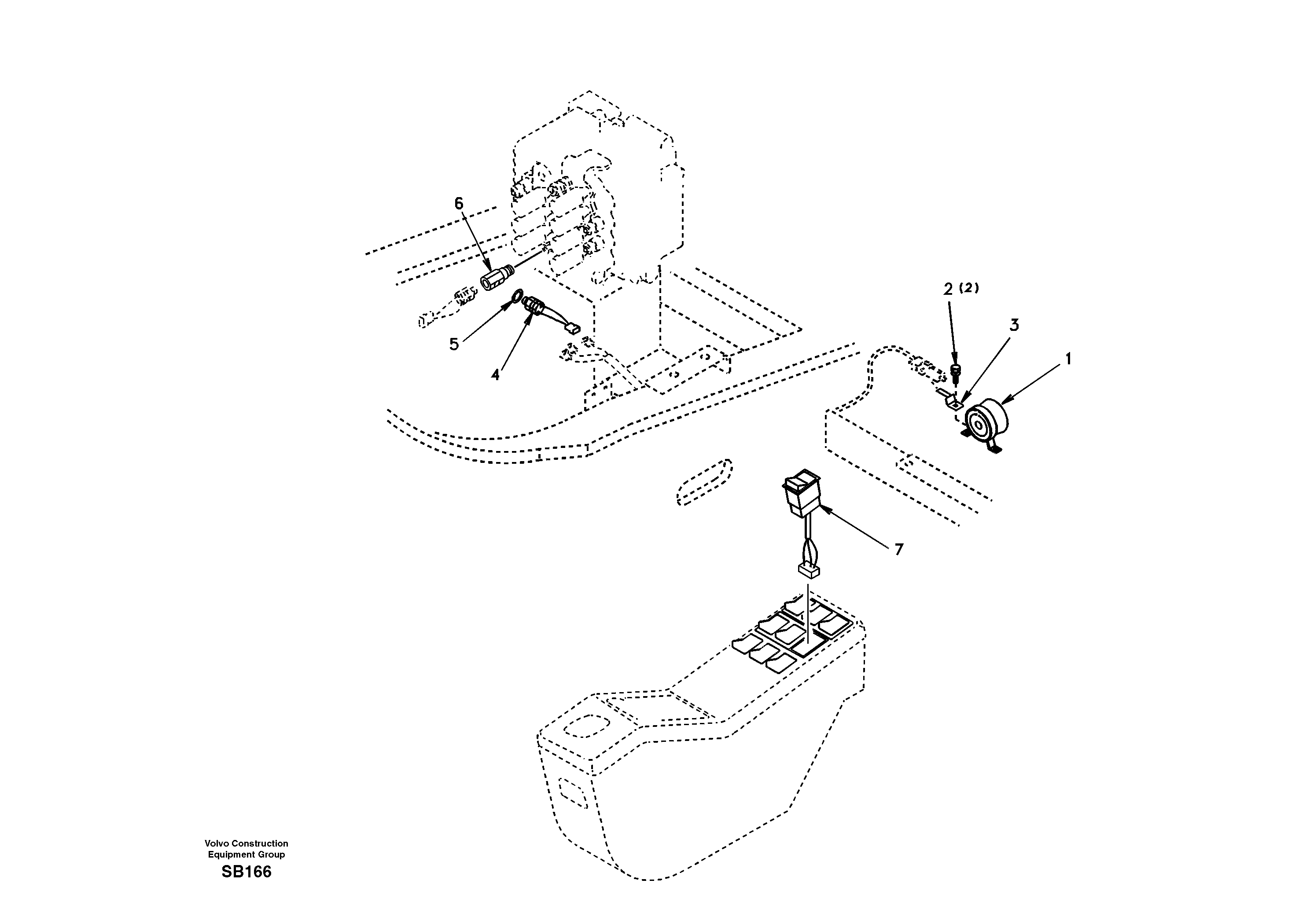 Back-up warning unit — volvo parts diagram