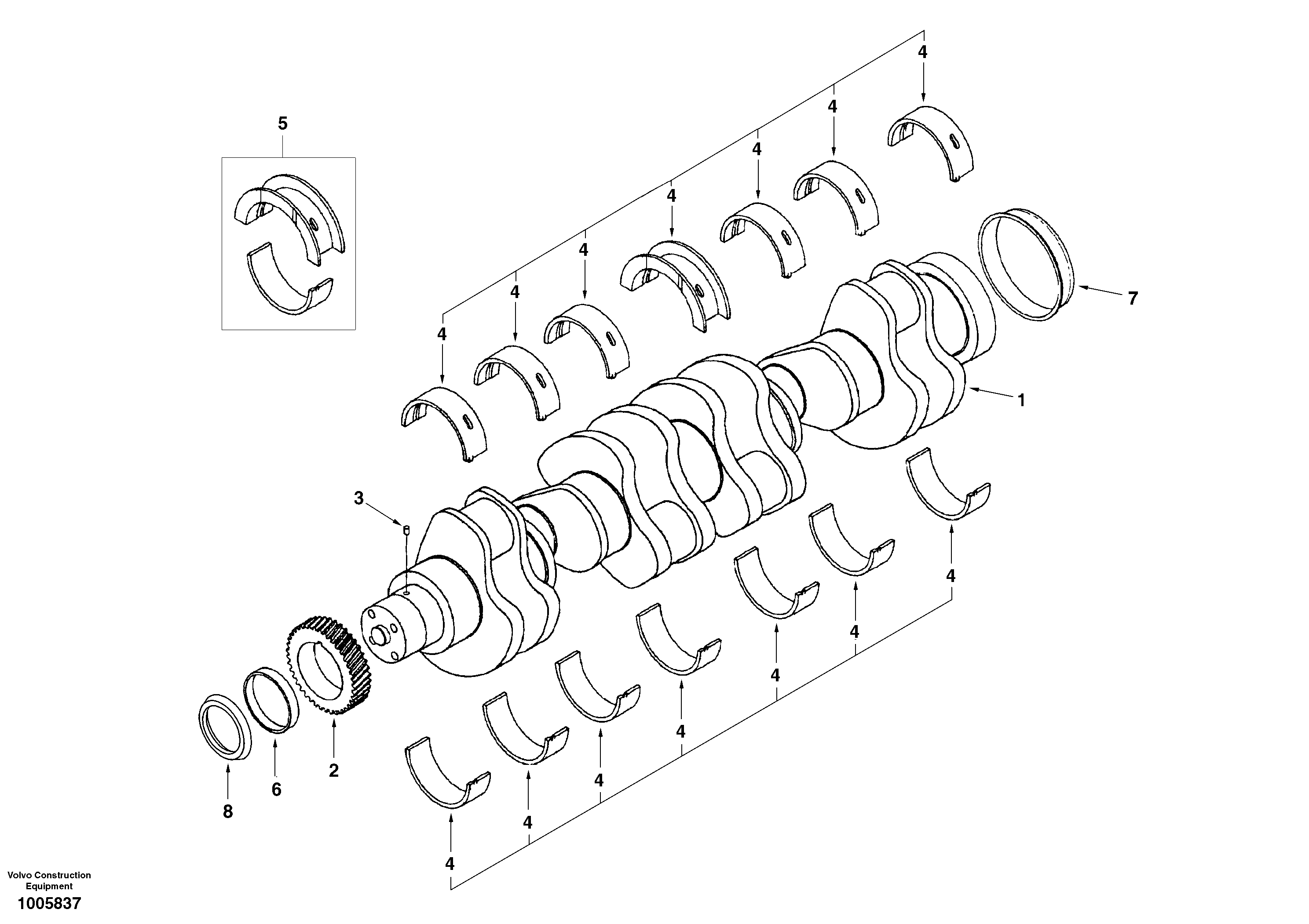 Crankshaft — volvo parts diagram