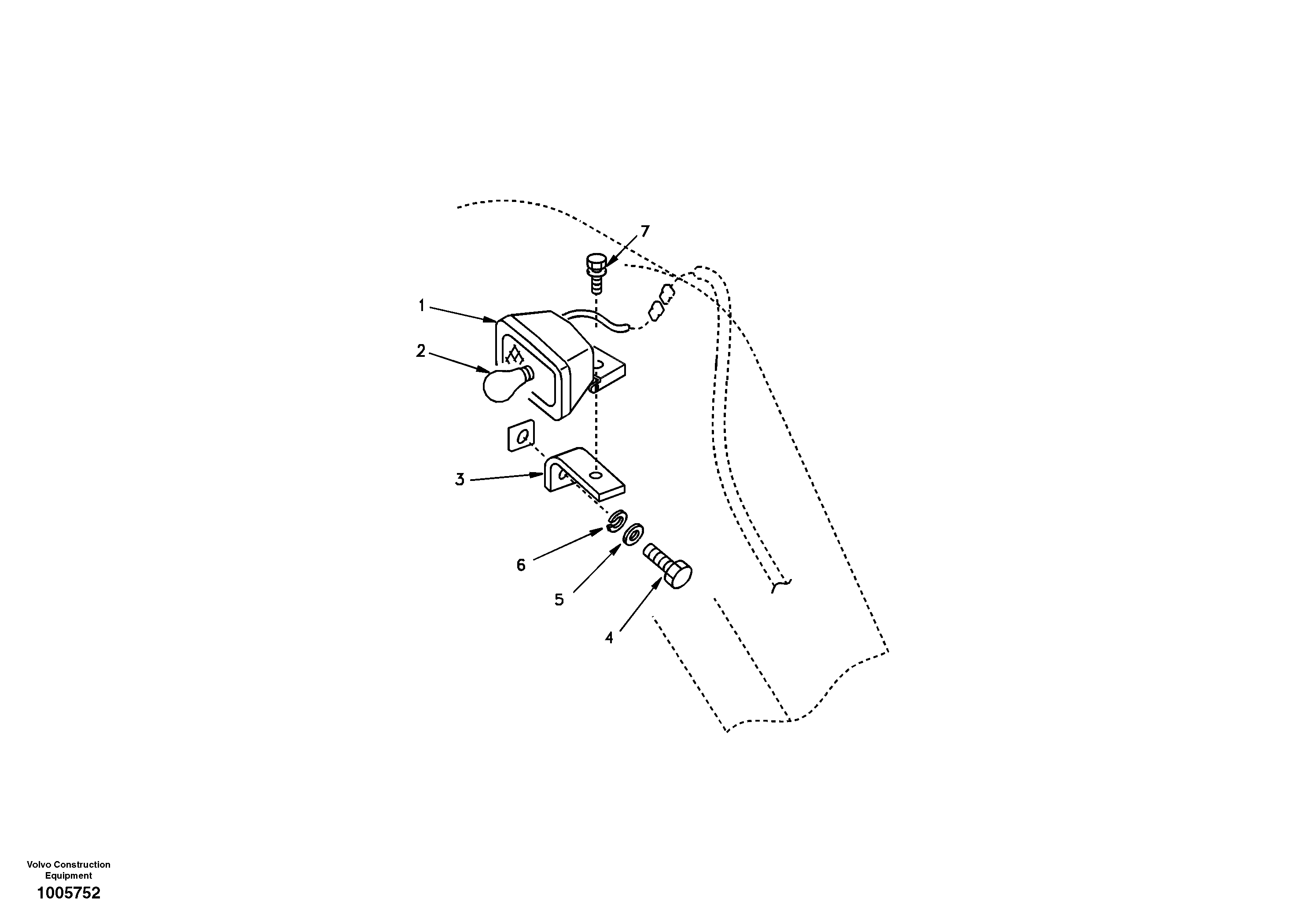 Working lamp on boom — volvo parts diagram