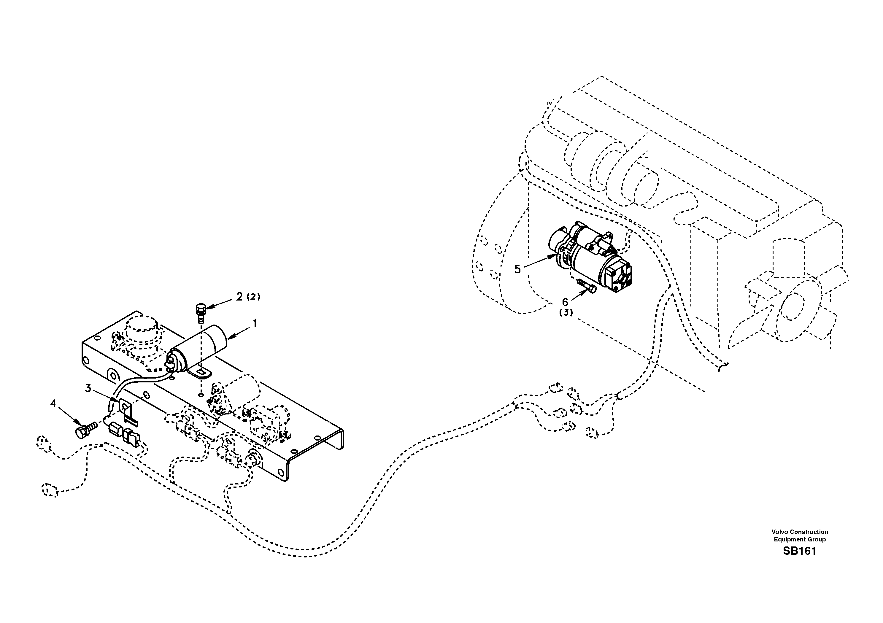 Starter motor, mounting — volvo parts diagram