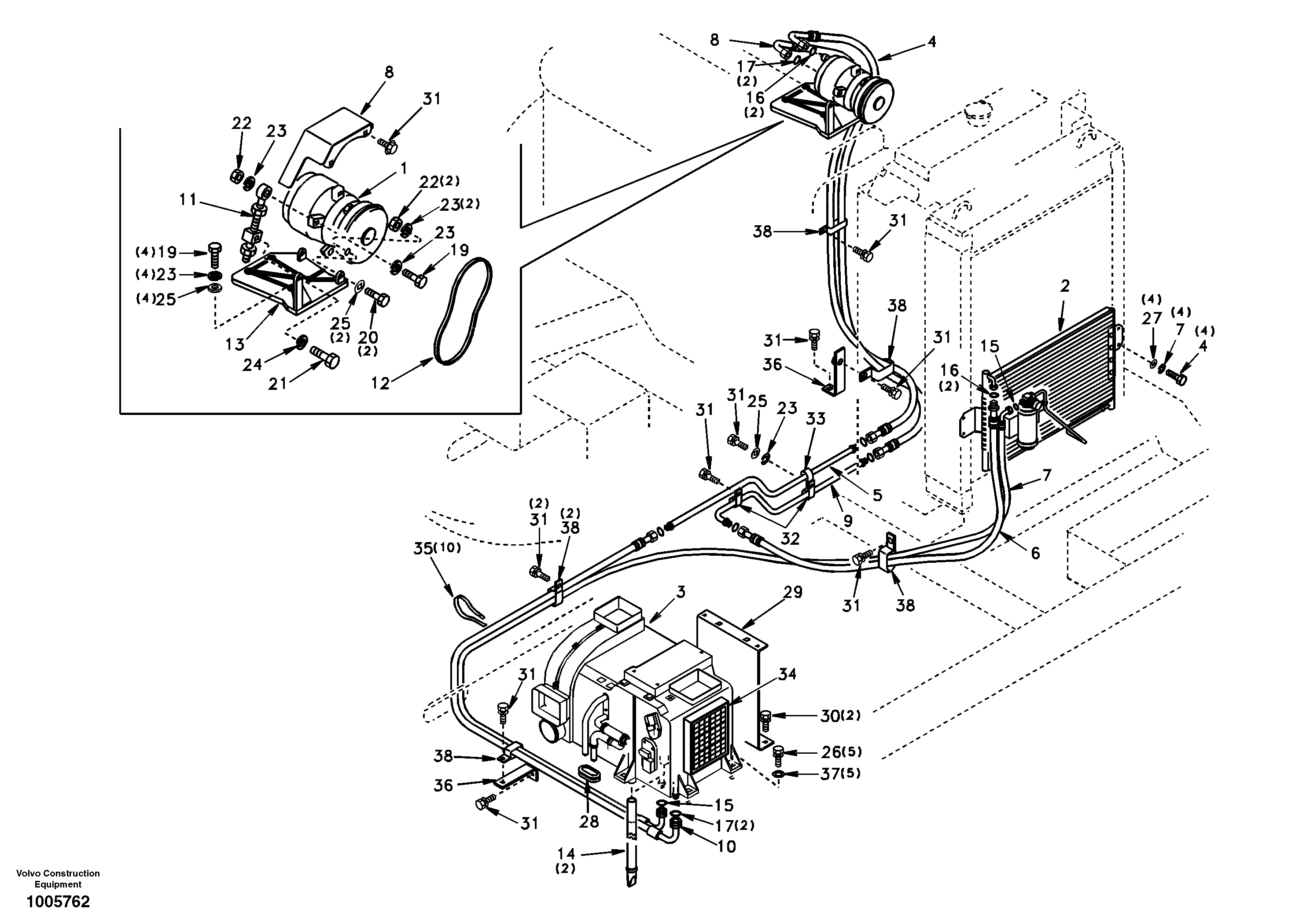 Air conditioning unit line — volvo parts diagram