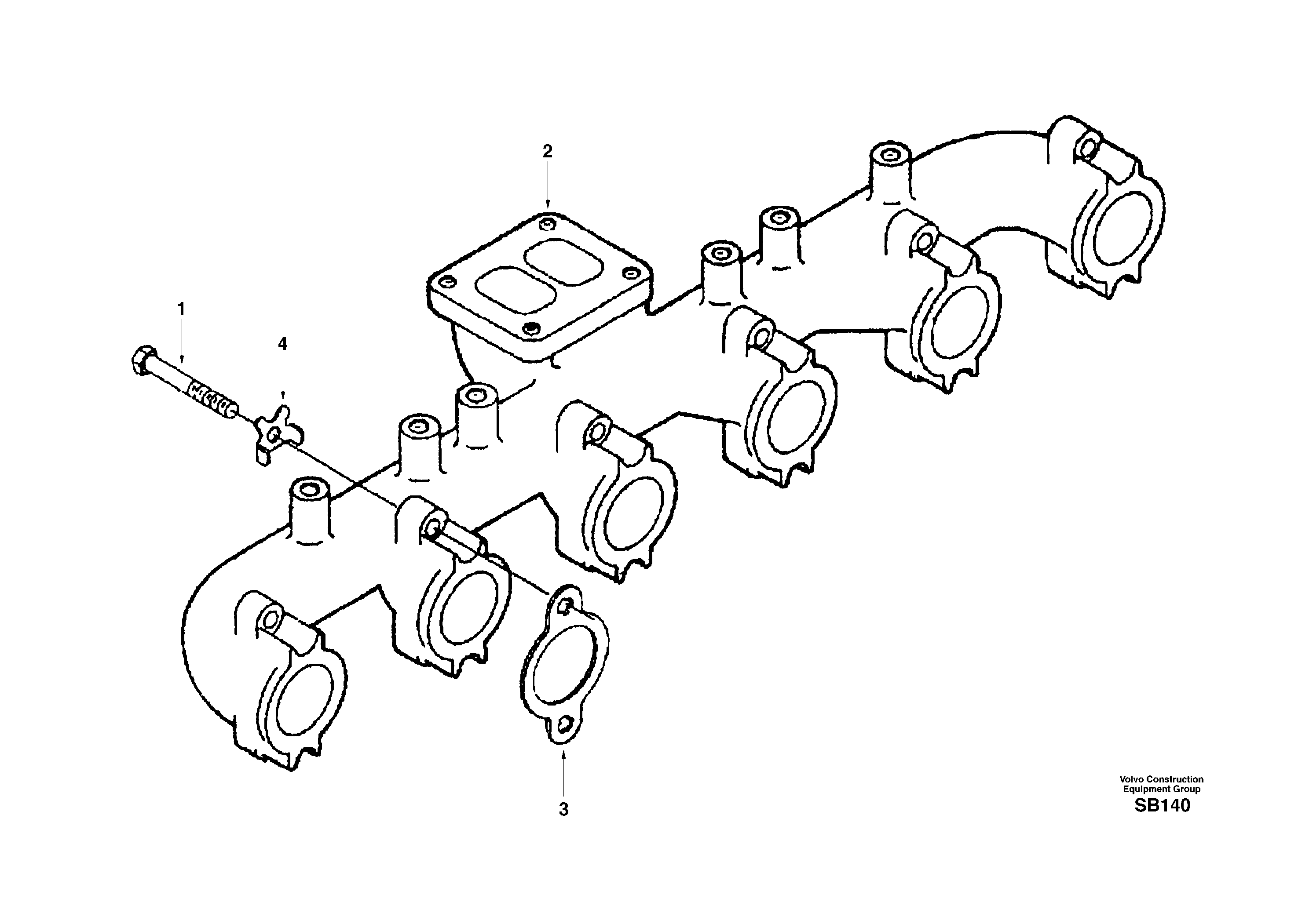 Exhaust manifold — volvo parts diagram