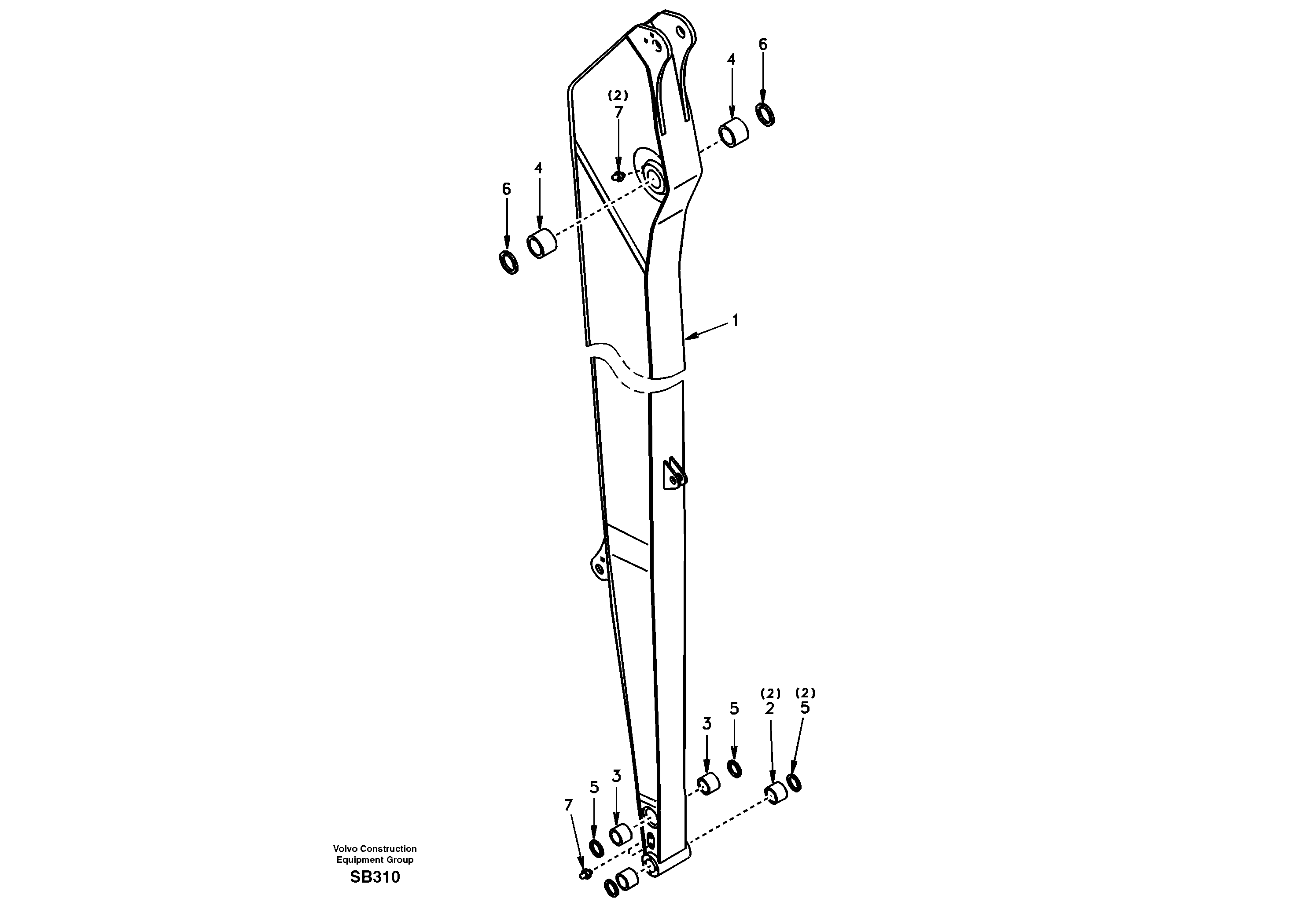Dipper arm, super long — volvo parts diagram
