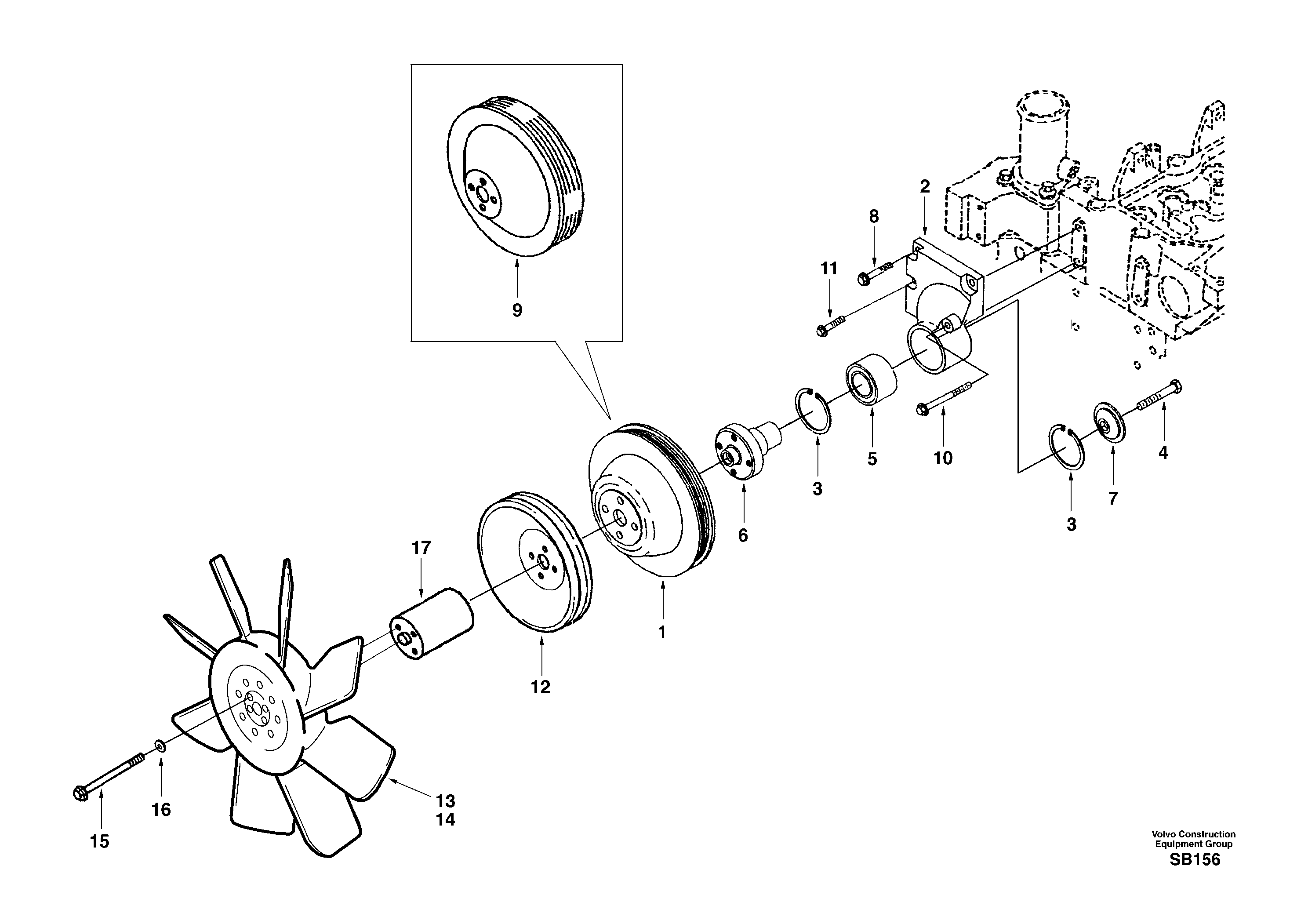 Fan drive — volvo parts diagram