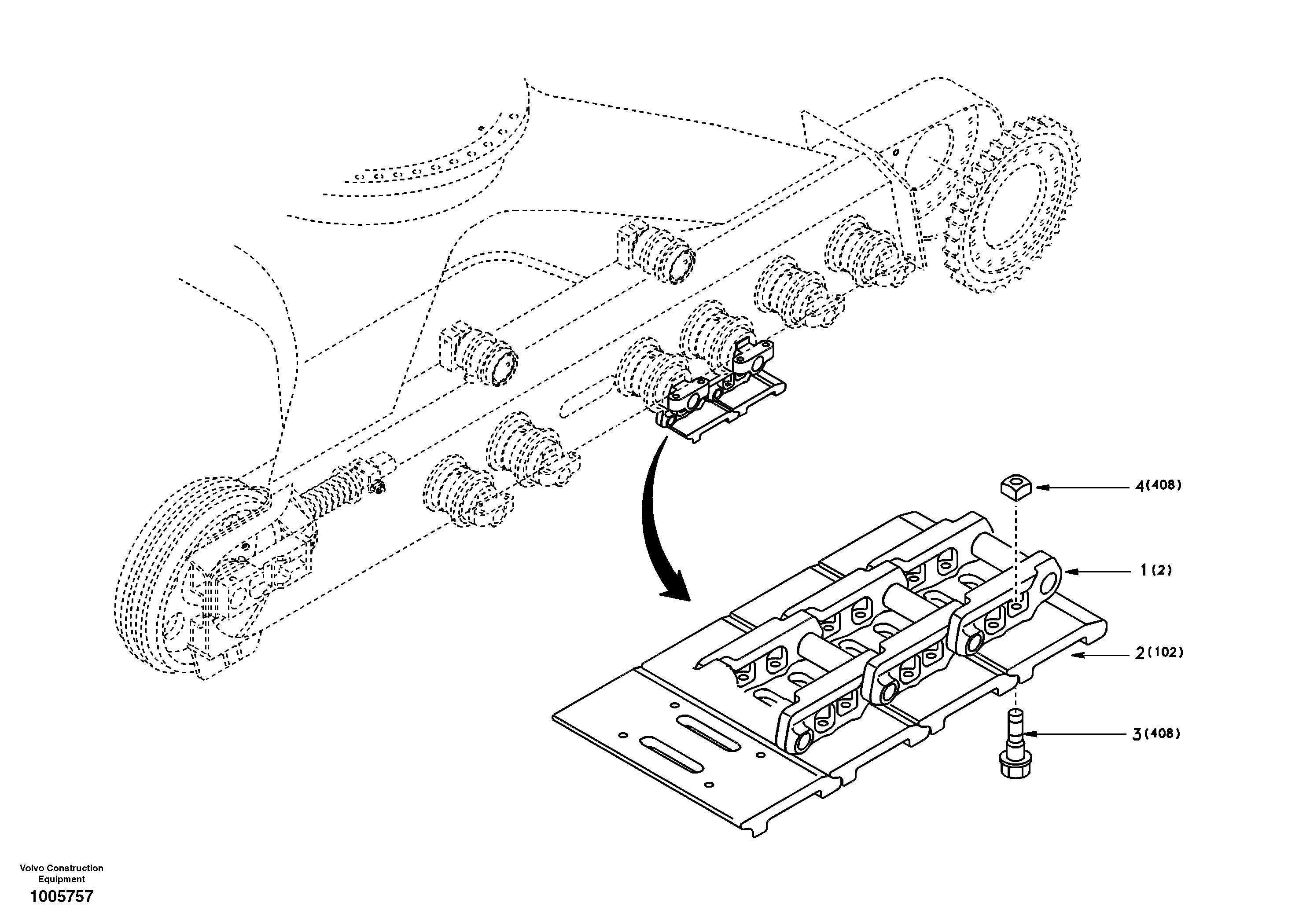 Track chain 8277912 SER NO 3798- — volvo parts diagram