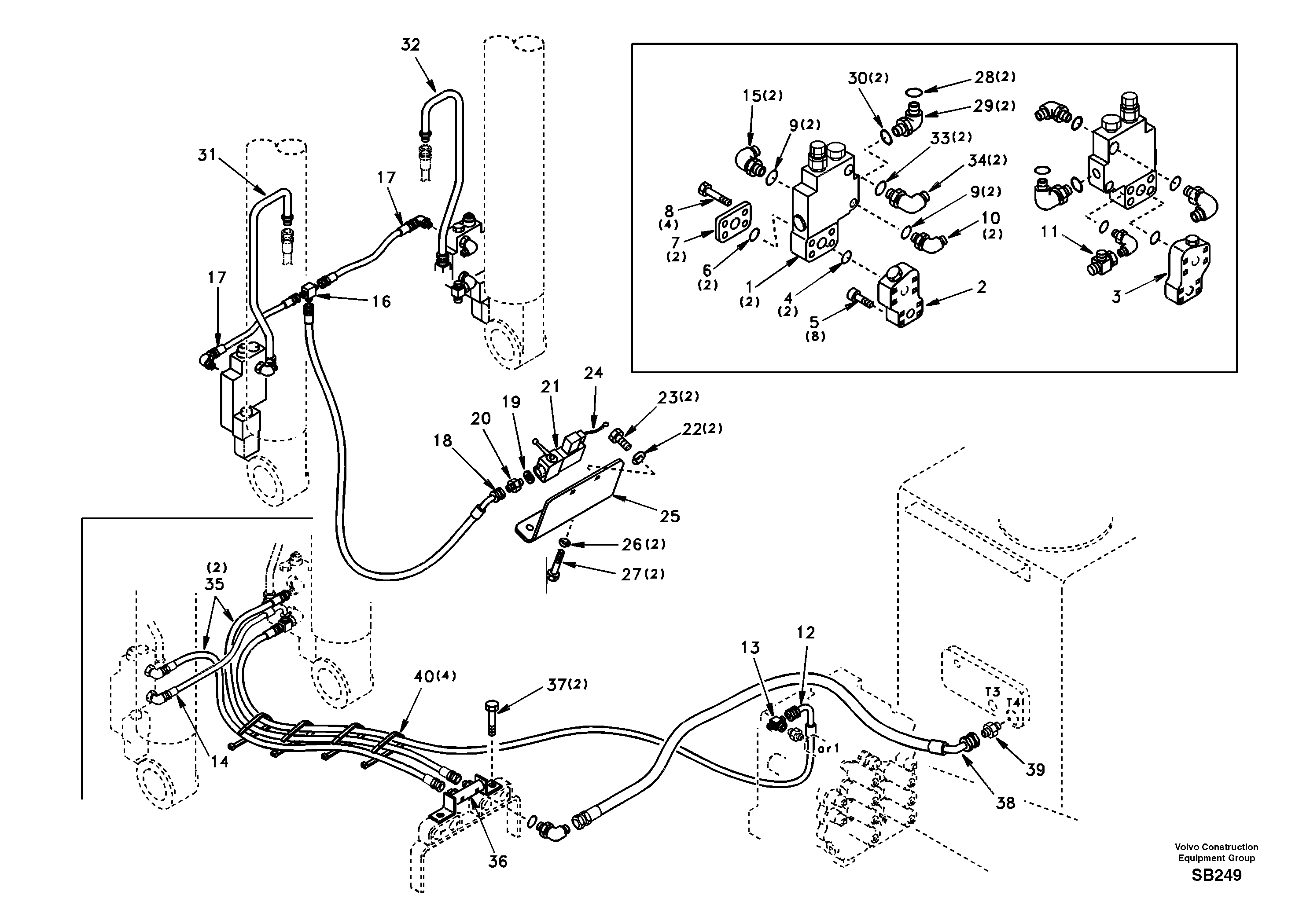 Working hydraulic, boom rupture — volvo parts diagram