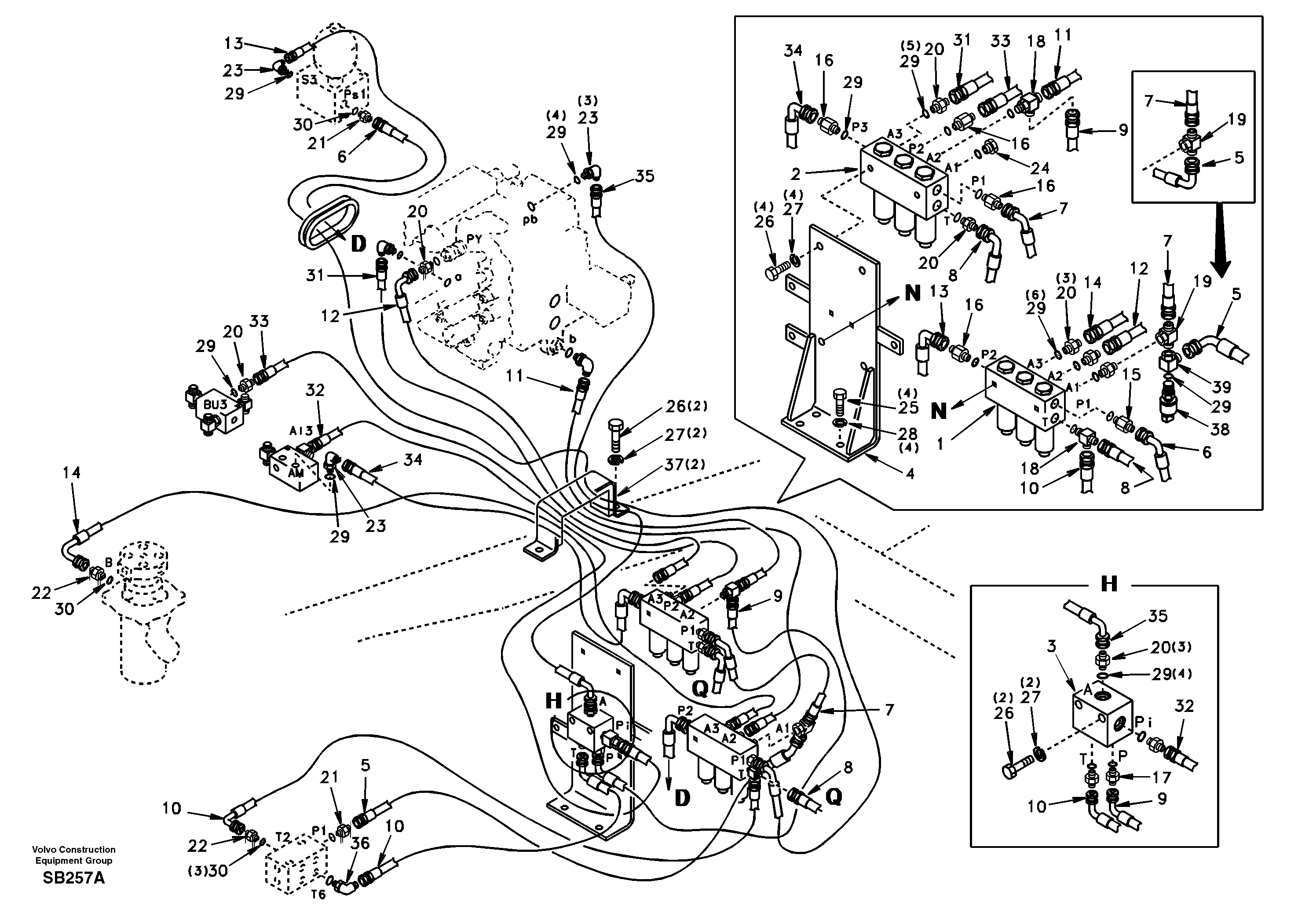 Servo system, control valve to solenoid valve — volvo parts diagram