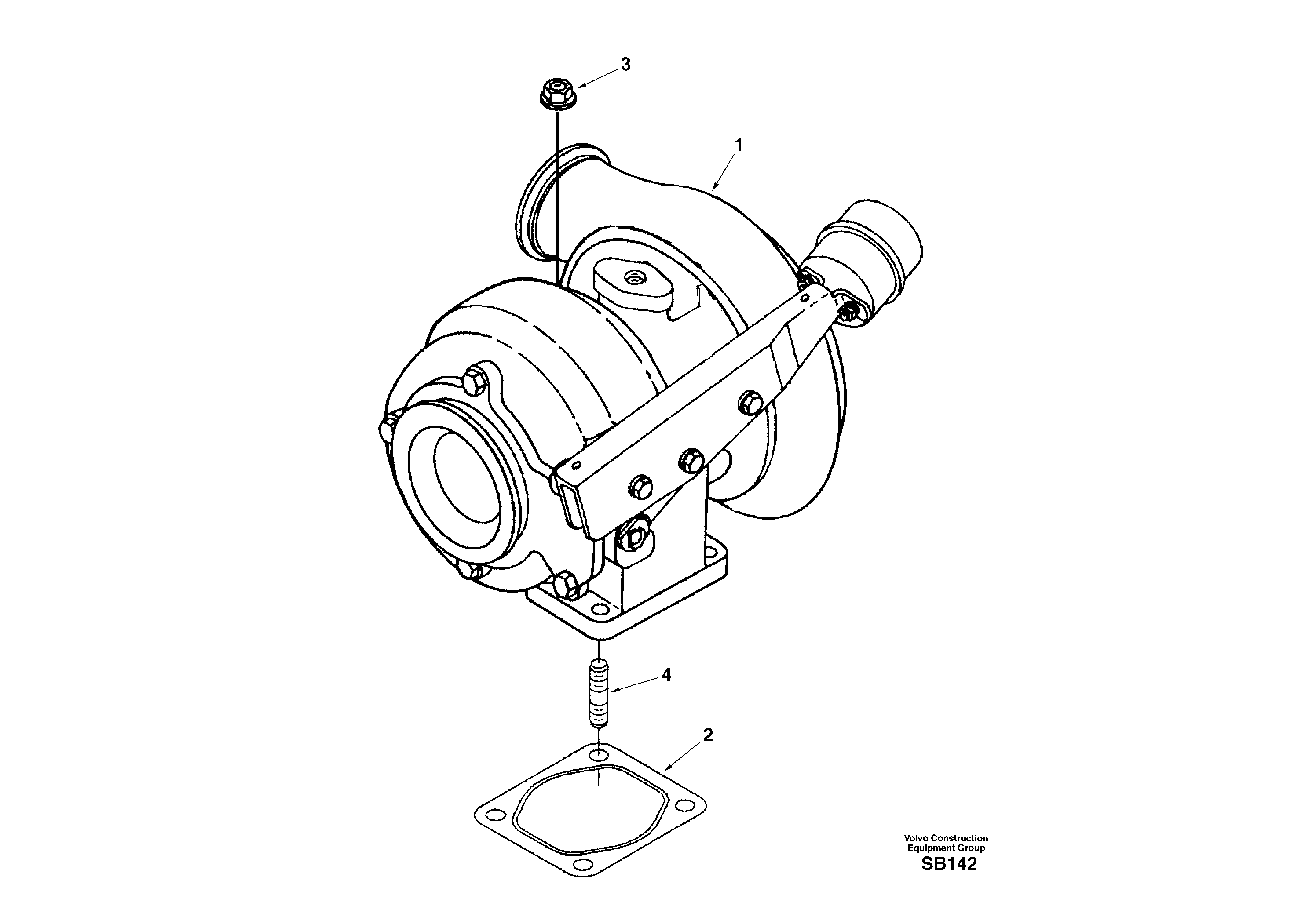 Turbocharger with fitting parts — volvo parts diagram