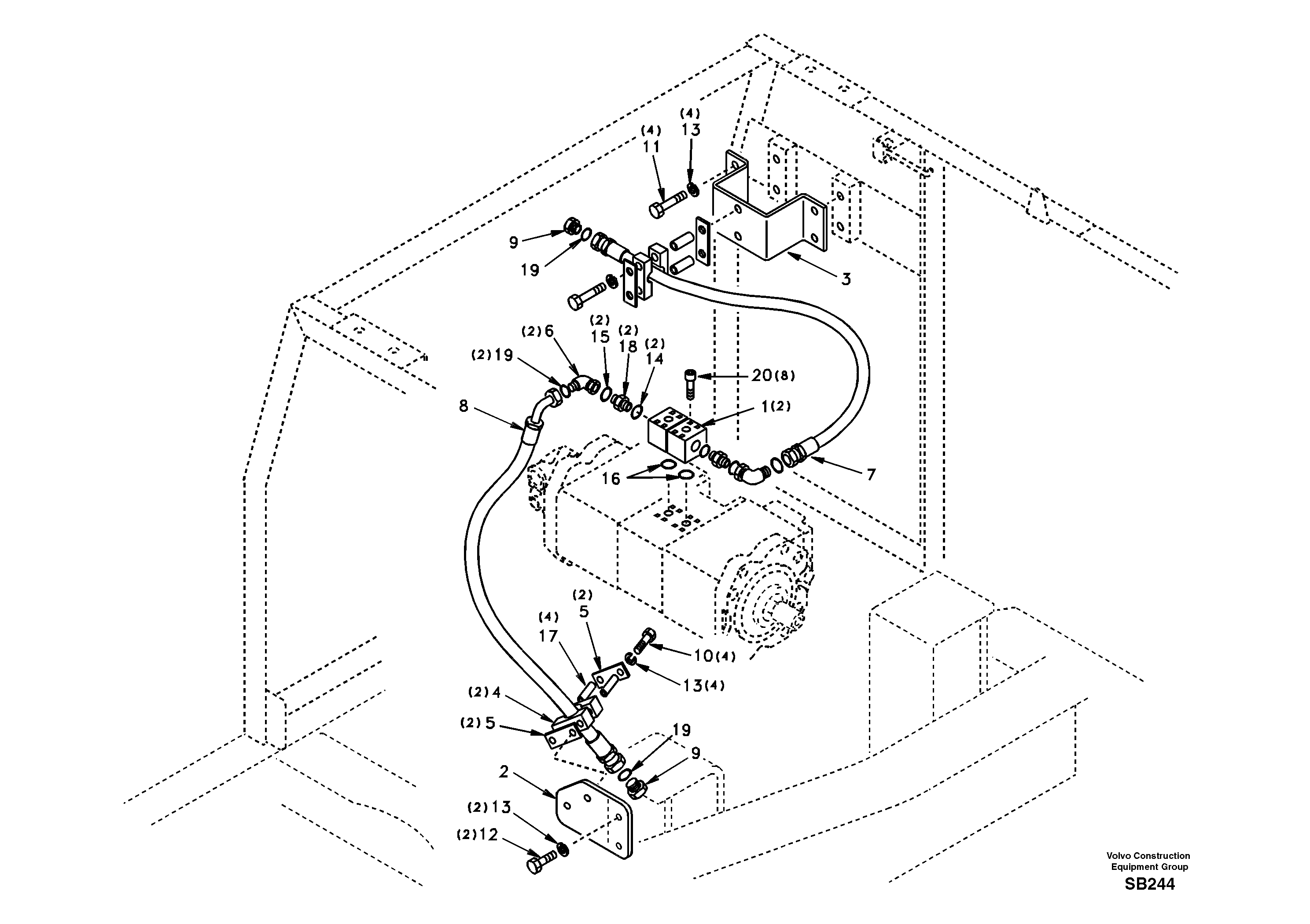 Hydraulic system, hydraulic pump pulse damper — volvo parts diagram