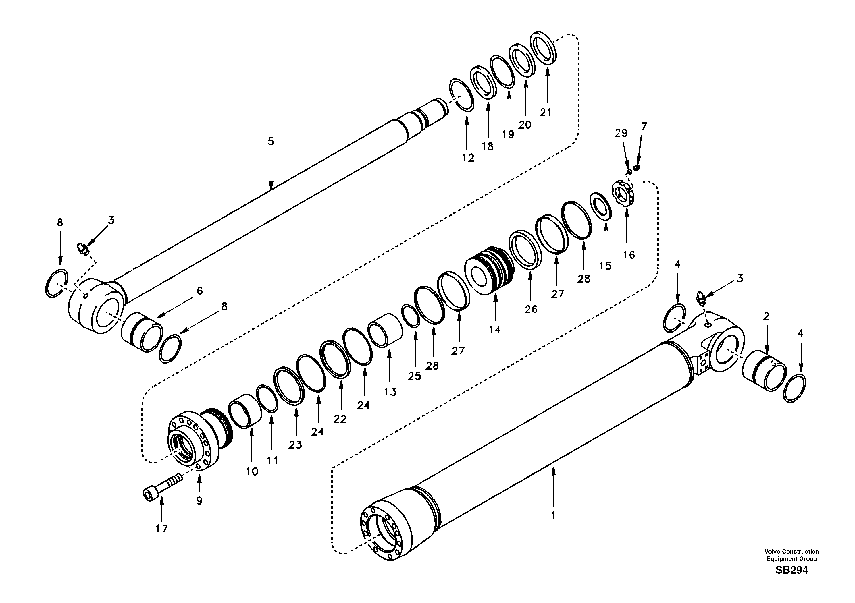 Bucket cylinder — volvo parts diagram