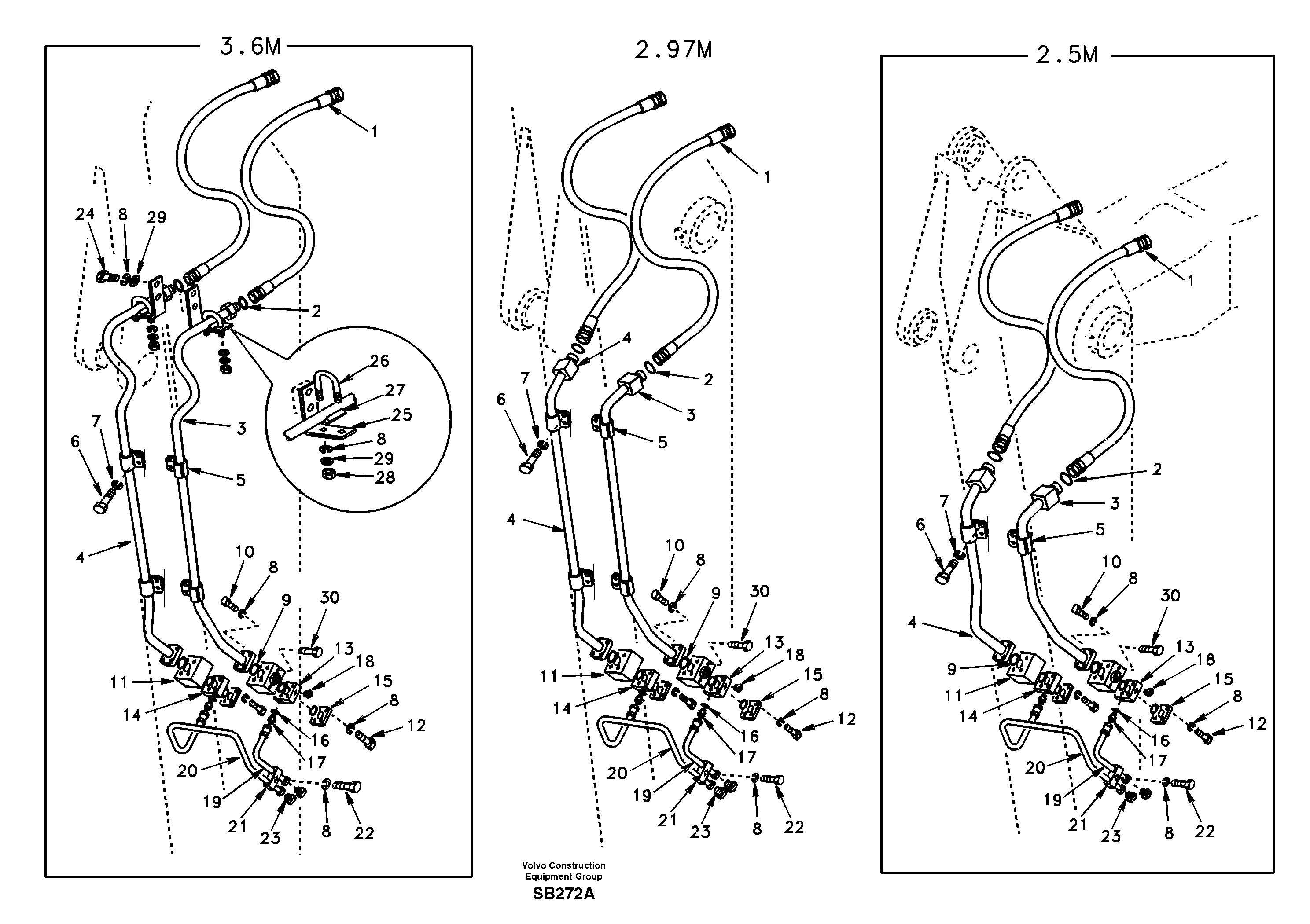 Working hydraulic, hammer and shear for dipper arm — volvo parts diagram