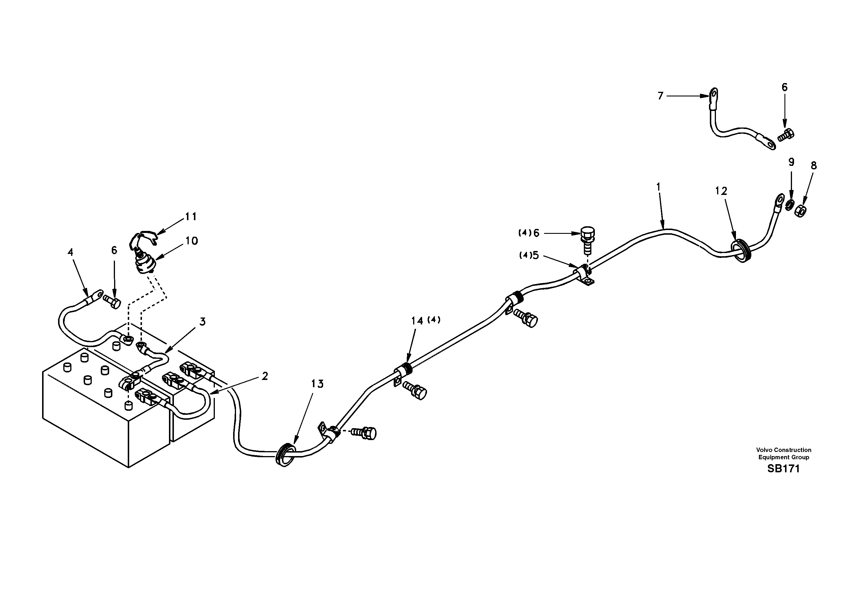 Cables, battery — volvo parts diagram