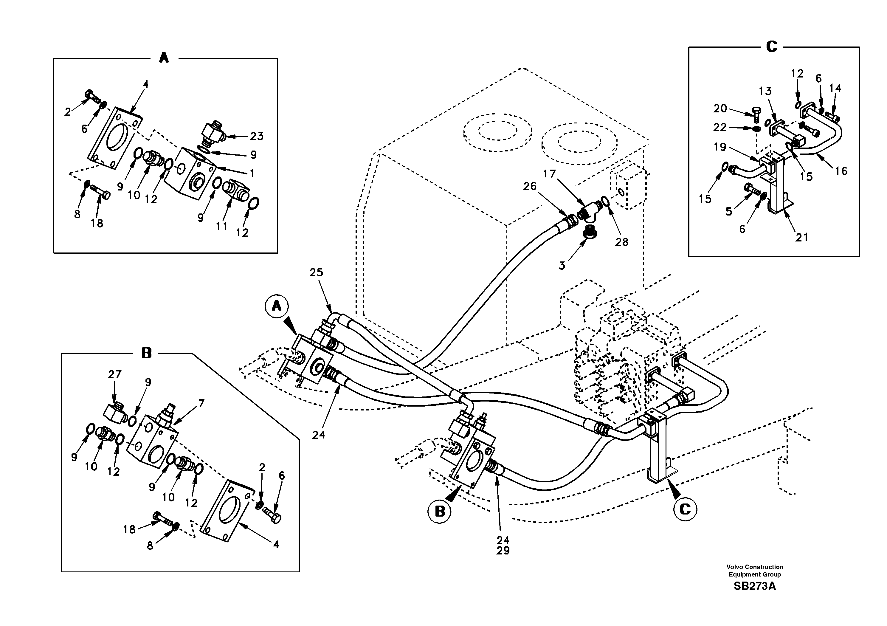 Working hydraulic, hammer and shear for upper — volvo parts diagram